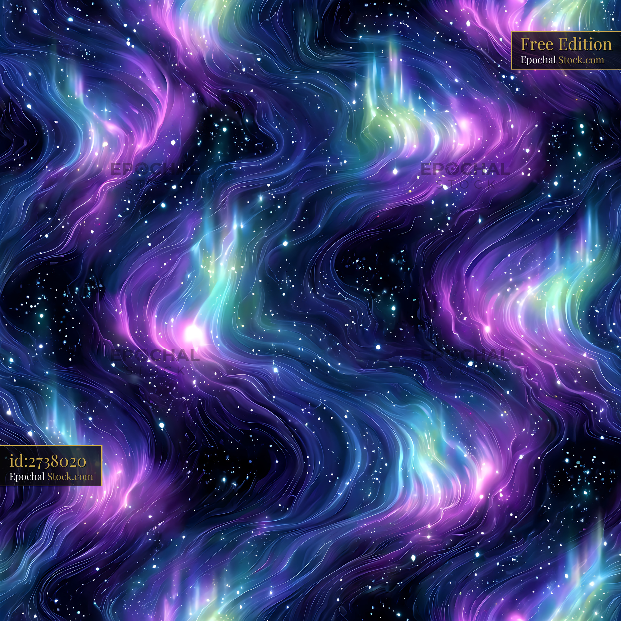 Celestial Nebula Swirls Seamless Repeat Pattern - stock photo