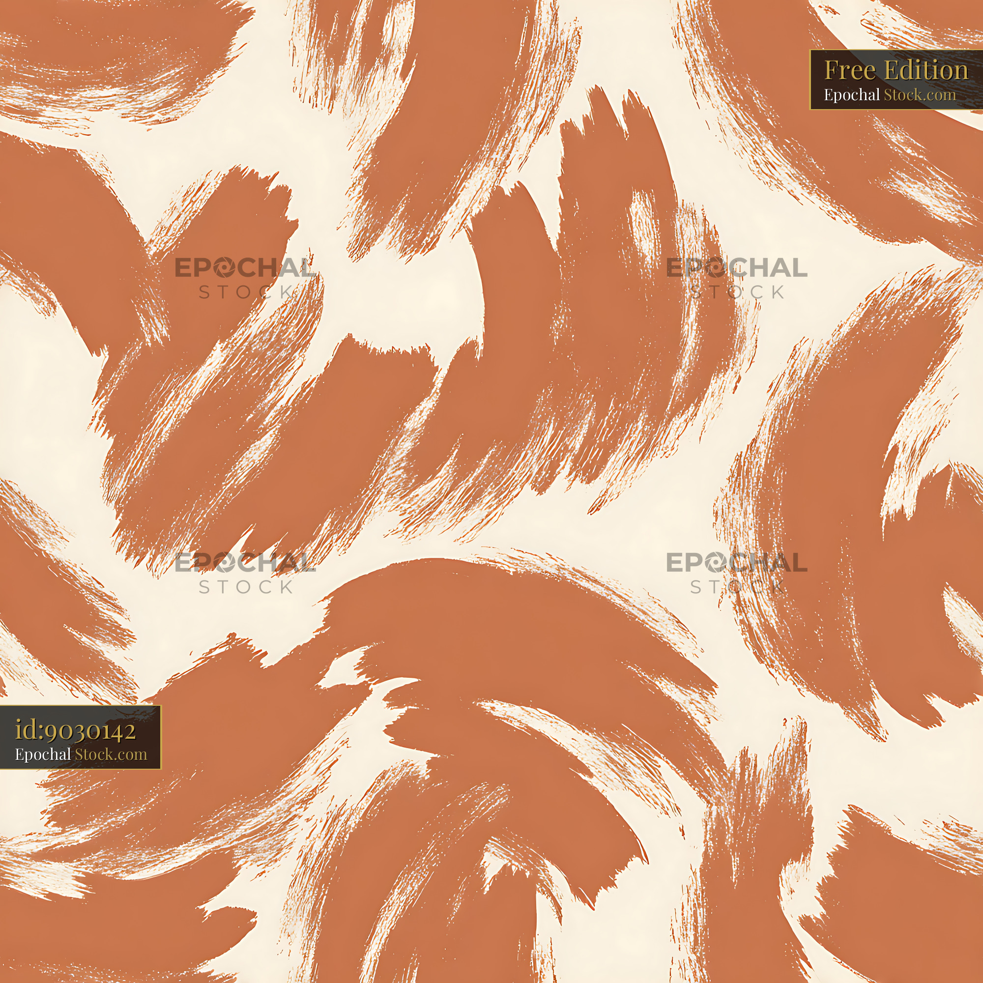 Terracotta Dry Brush Abstract Seamless Pattern - stock photo