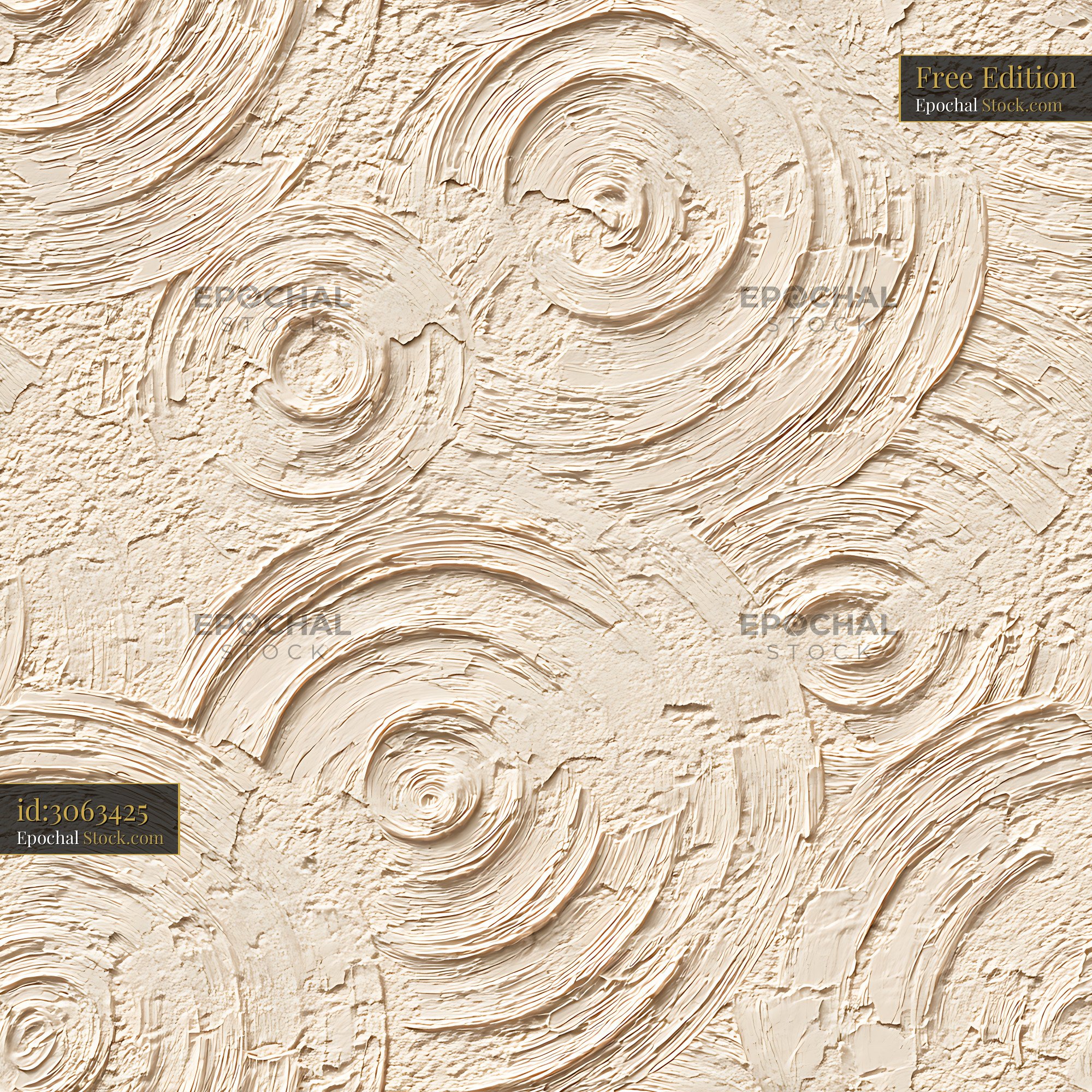 Minimalist Beige Stucco Swirl Seamless Pattern - stock photo