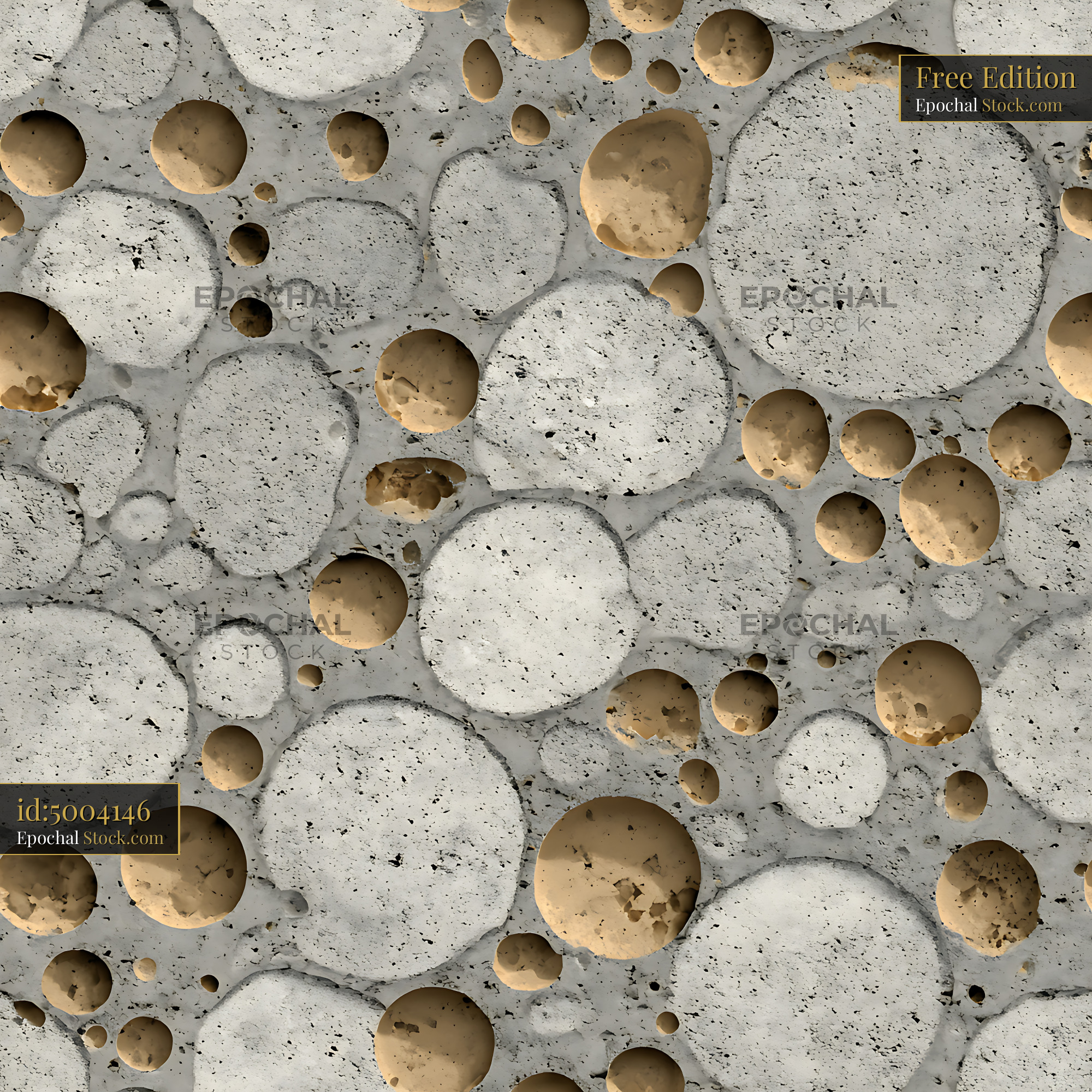 Brutalist Porous Concrete Stone Seamless Pattern - stock photo