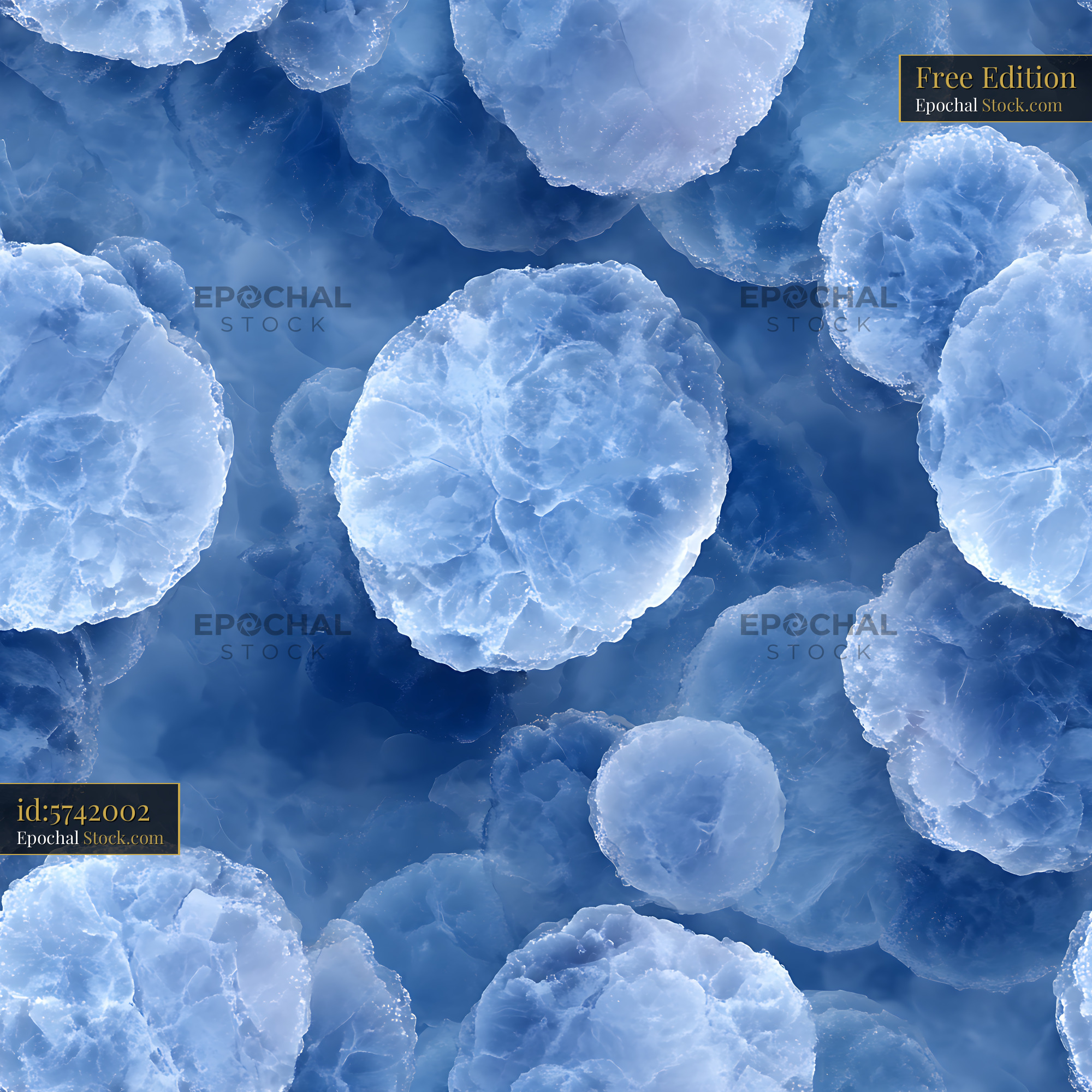 Blue Crystalline Mineral Texture Seamless Pattern - stock photo