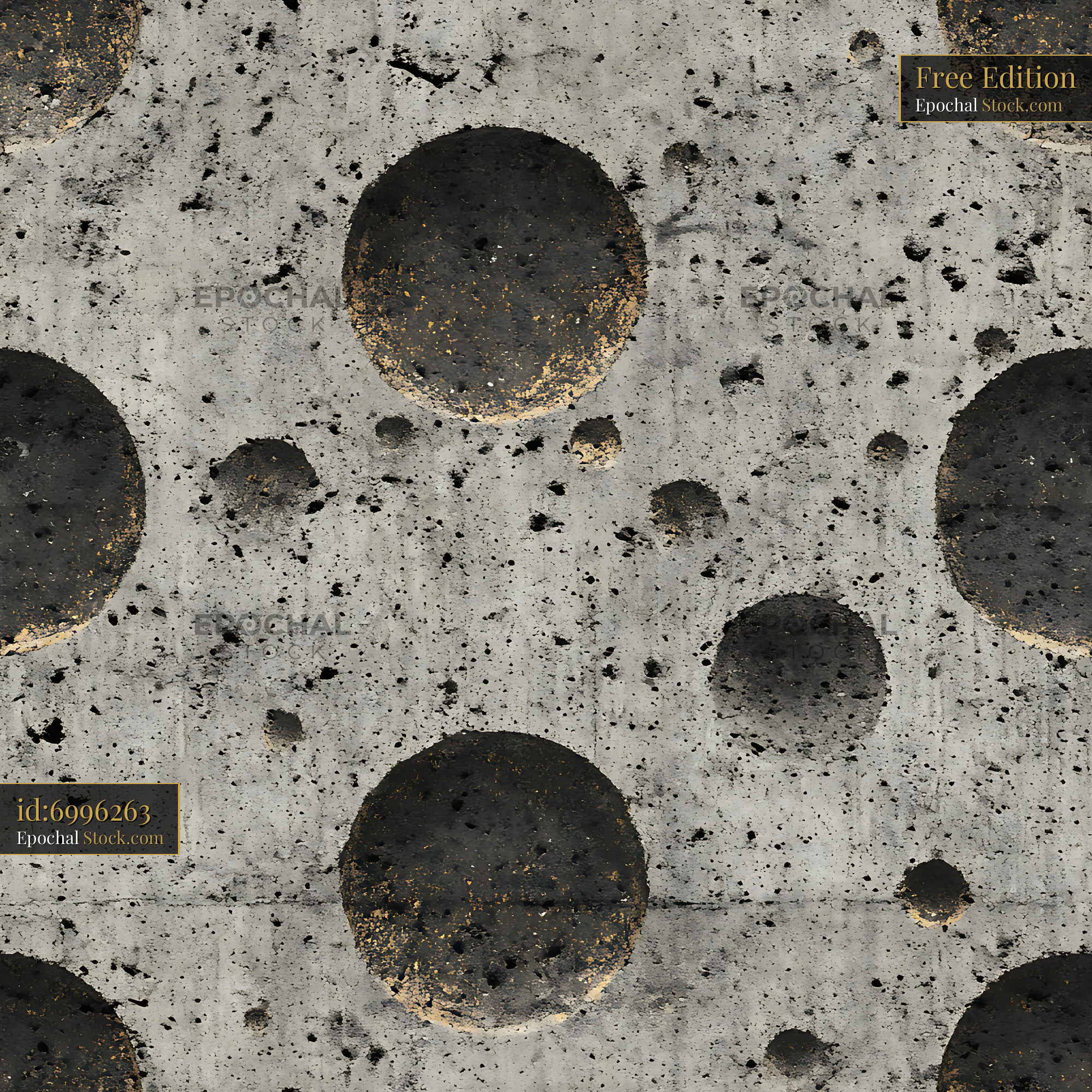 Brutalist Pitted Cement Wall Seamless Pattern - stock photo