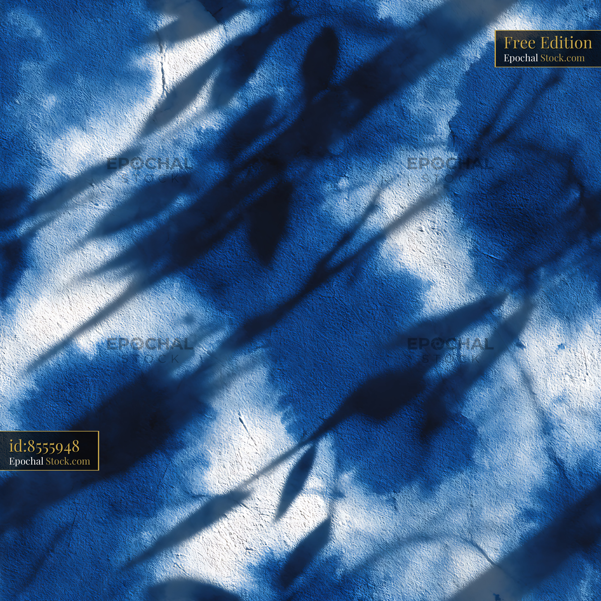 Dark Indigo Blue Shibori Tie Dye Seamless Pattern - stock photo