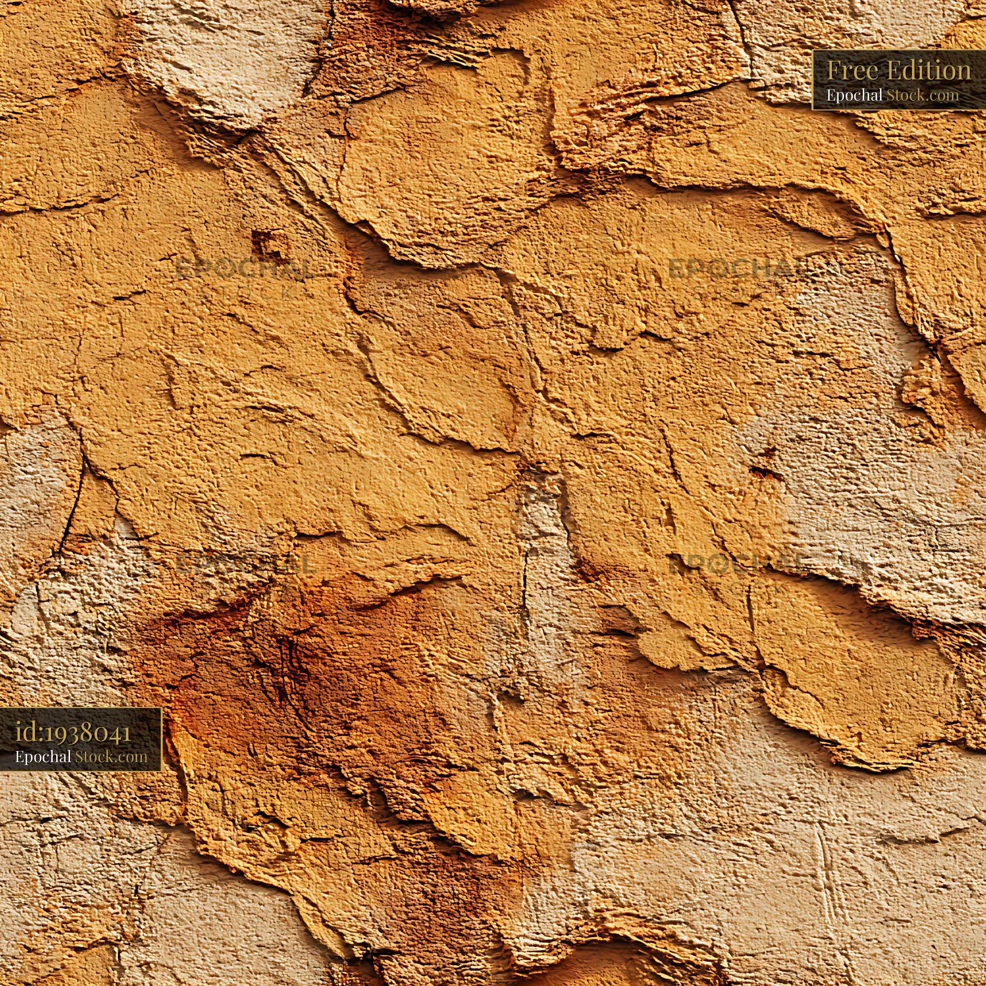 Rugged Ochre Sandstone Rock Face Seamless Pattern - stock photo
