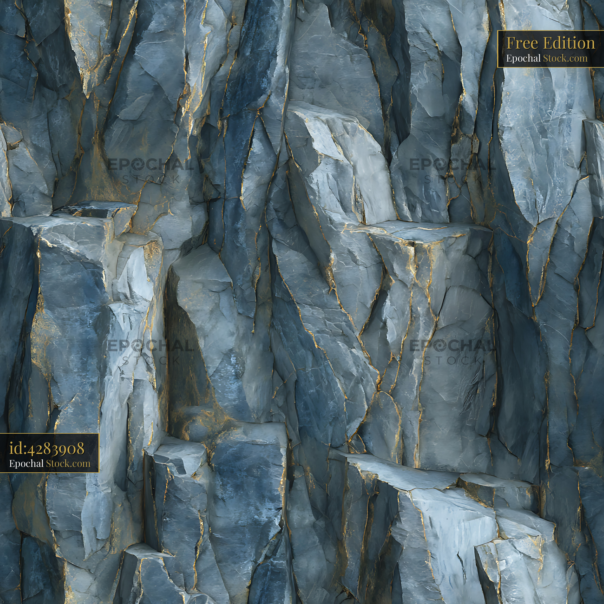 Industrial Kintsugi Stone Texture Seamless Pattern - stock photo