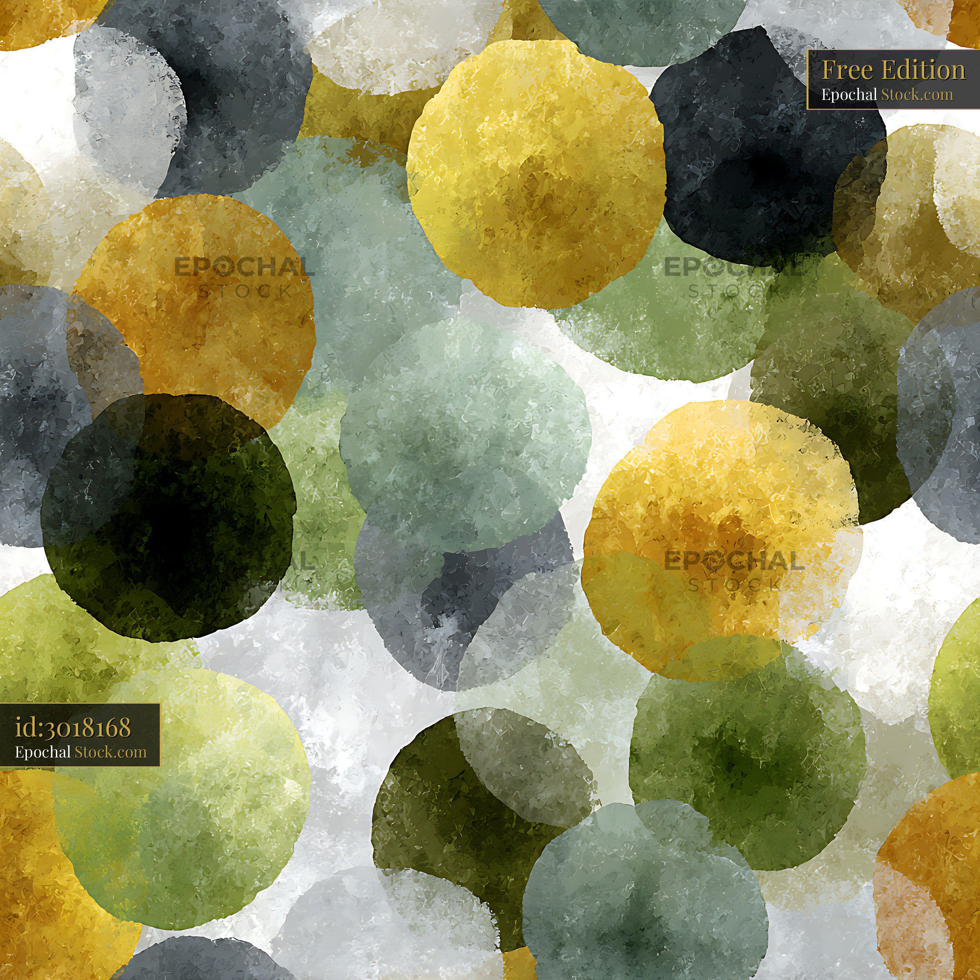 Muted Abstract Watercolor Circles Seamless Pattern - stock photo