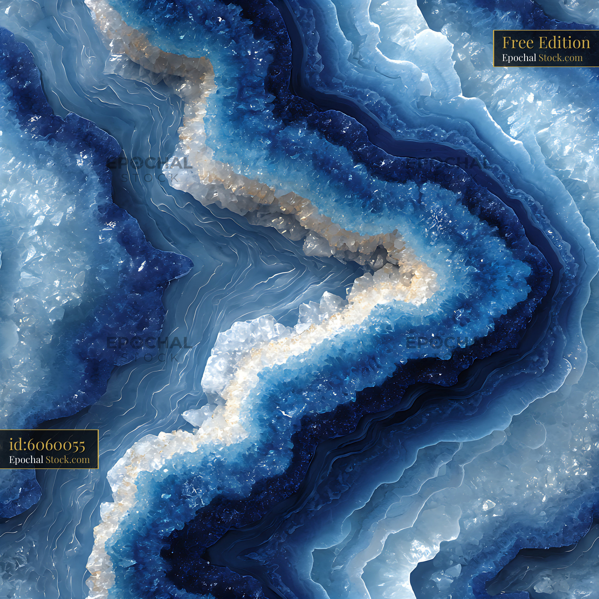 Blue Geode Agate Marble Texture Seamless Pattern - stock photo