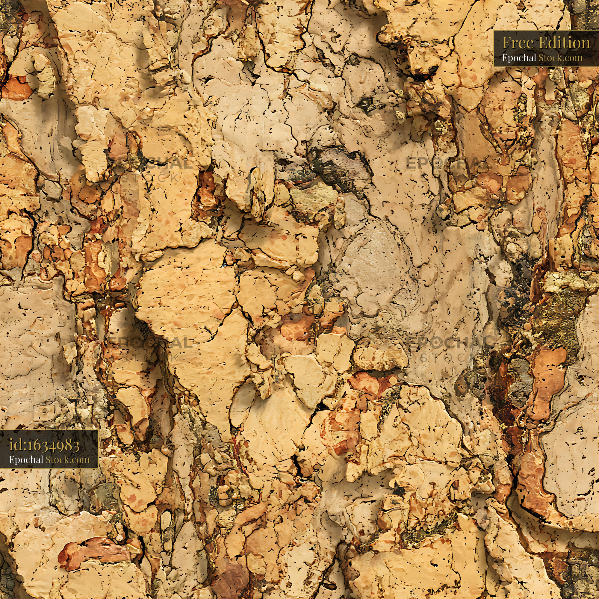 Earthy Weathered Cork Texture Seamless Pattern - stock photo