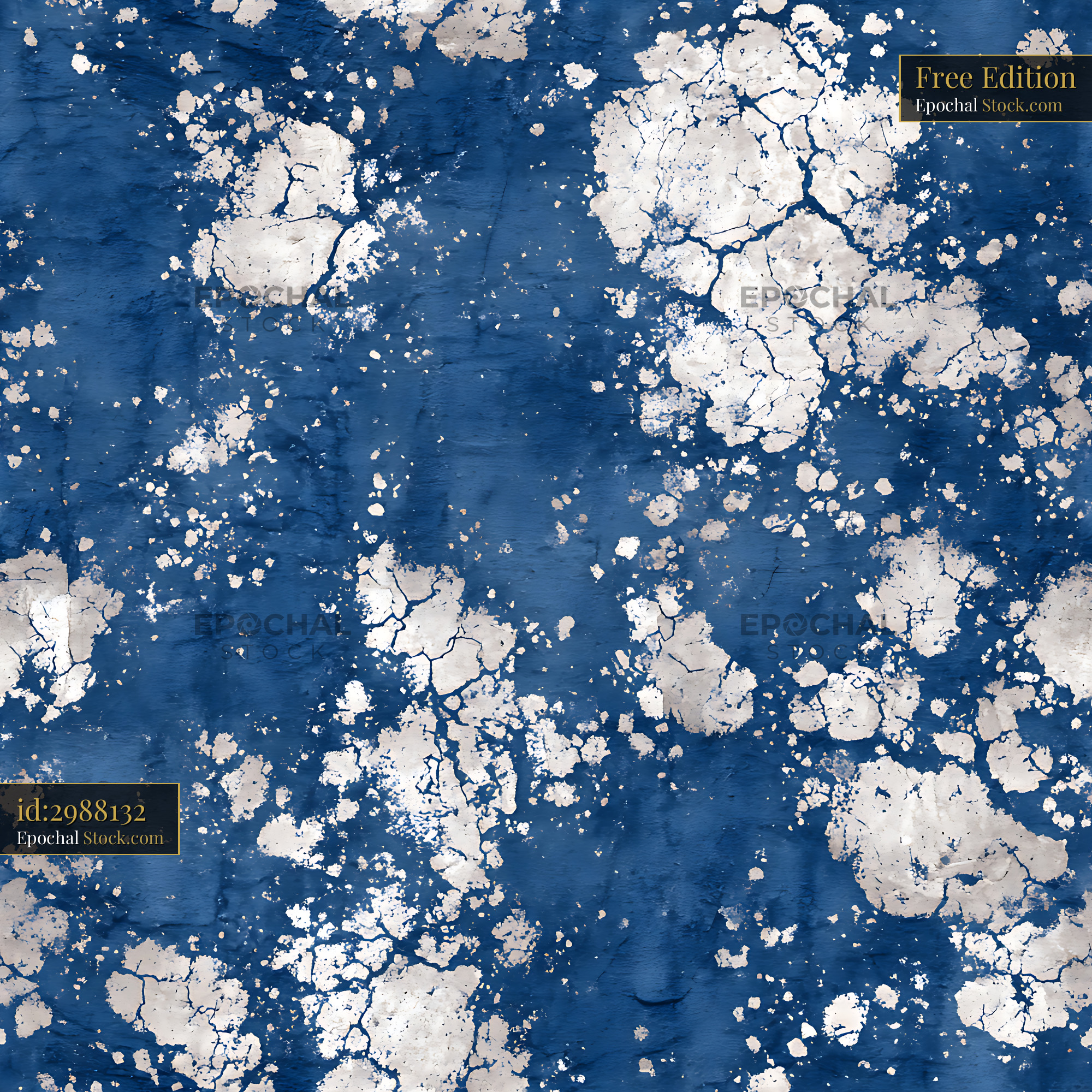 Distressed Blue and White Peeling Paint Seamless P - stock photo