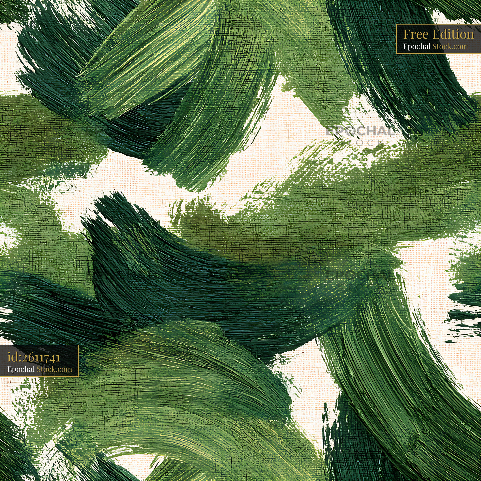 Green Impasto Paint Brushstroke Seamless Pattern - stock photo