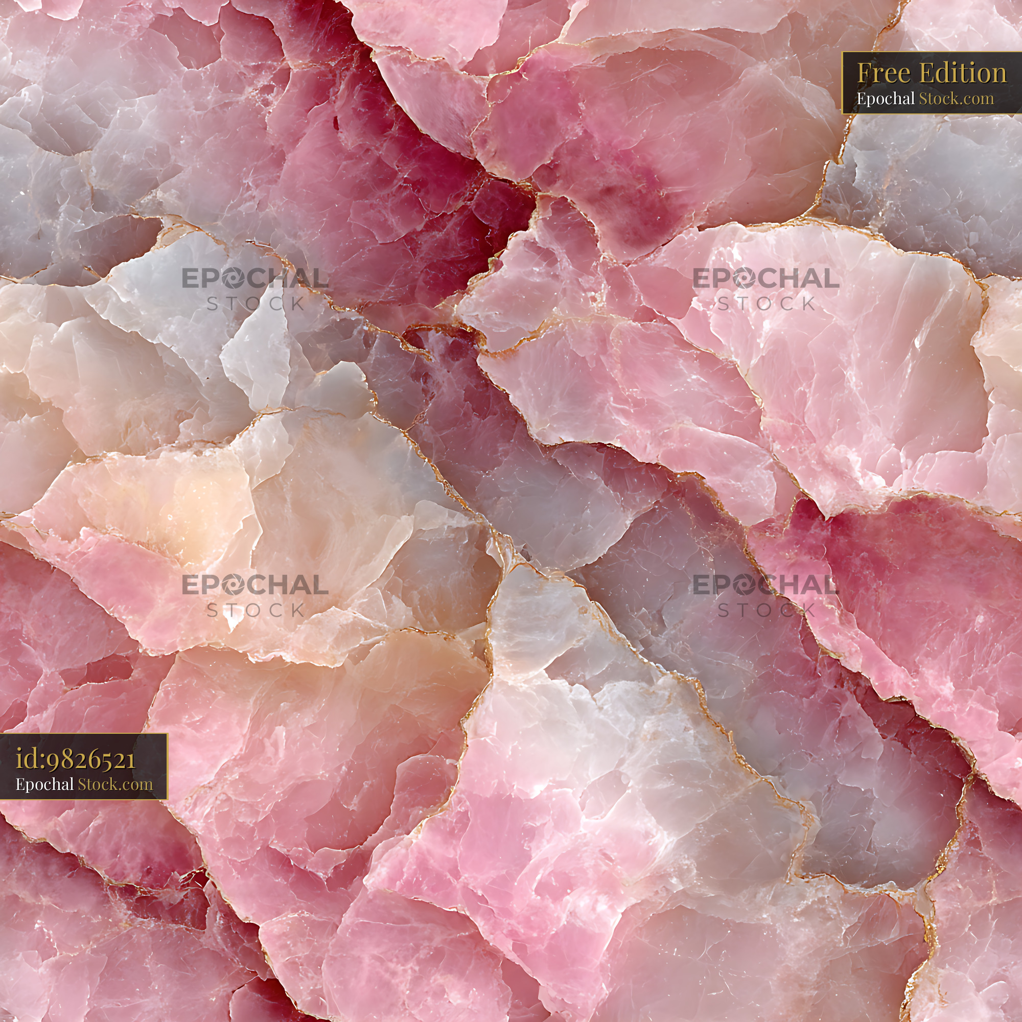 Pink Quartz Marble Geode Texture Seamless Pattern - stock photo