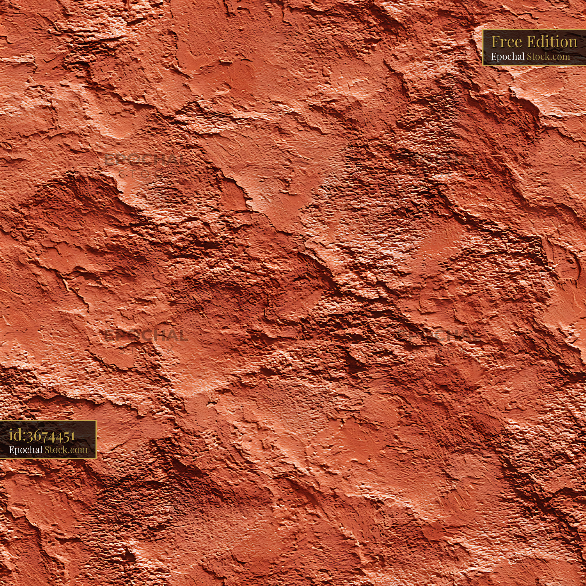 Terracotta Plaster Wall Texture Seamless Pattern - stock photo