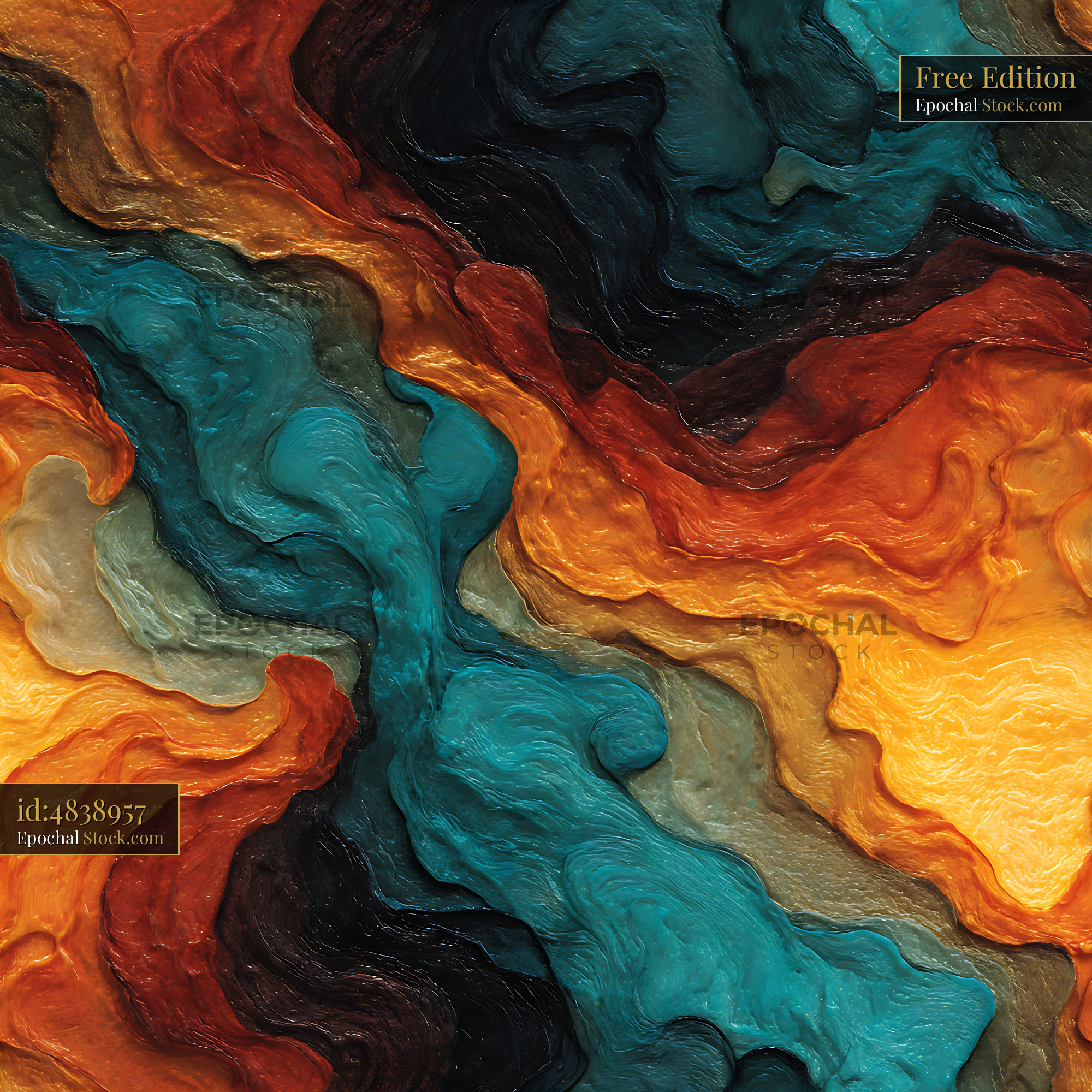 Sculptural Fluid Wave Texture Seamless Pattern - stock photo