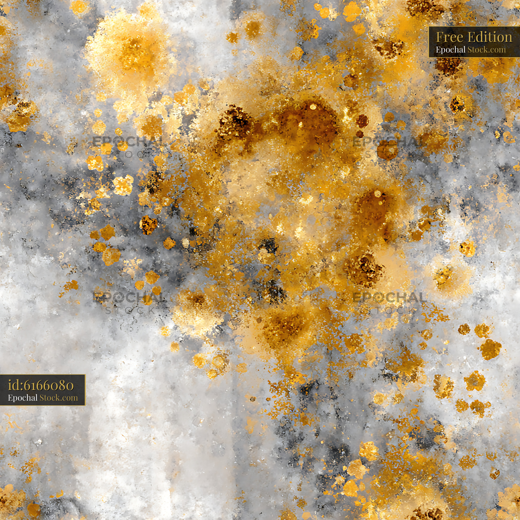 Gold and Grey Distressed Mercury Seamless Pattern - stock photo