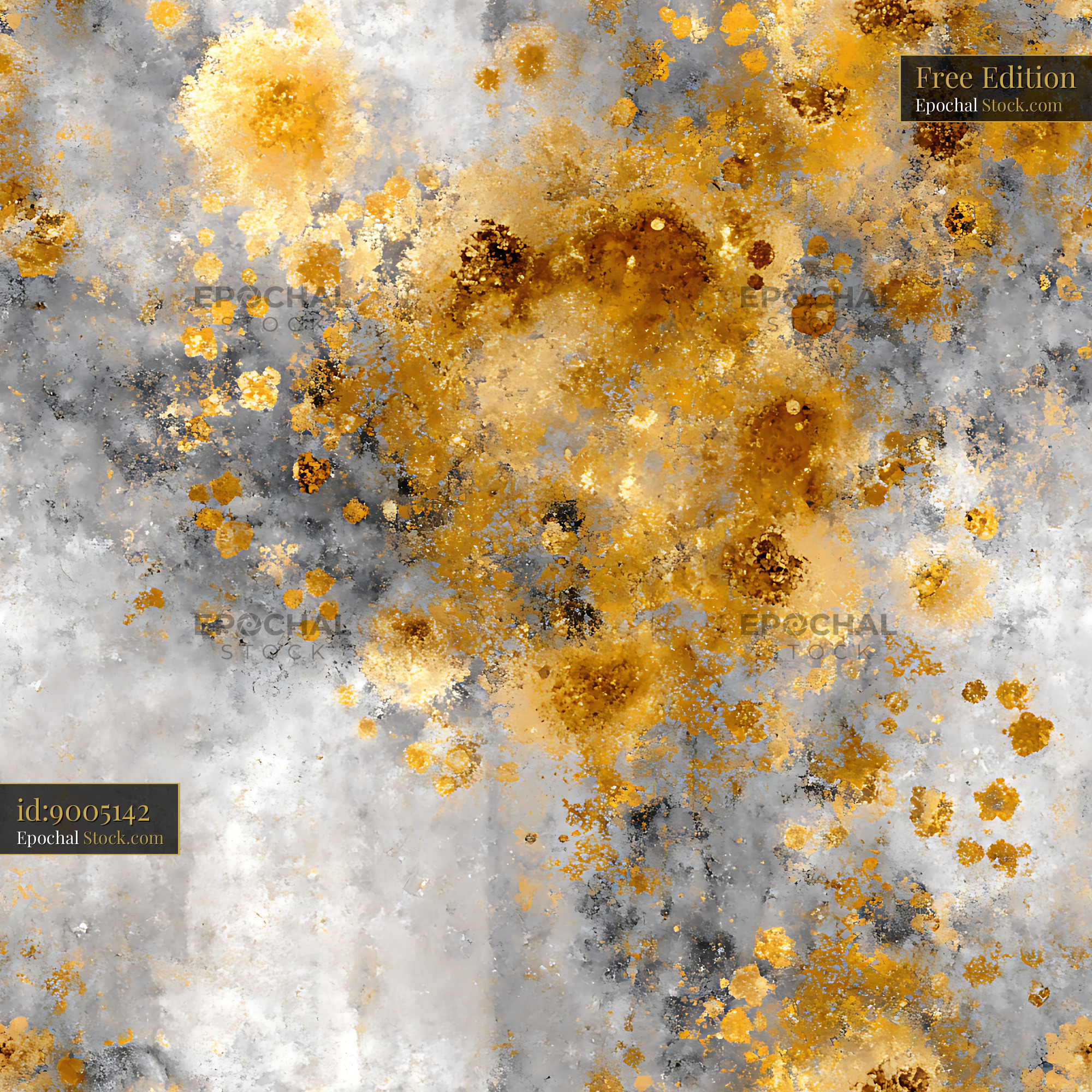 Gold and Grey Distressed Mercury Seamless Pattern - stock photo