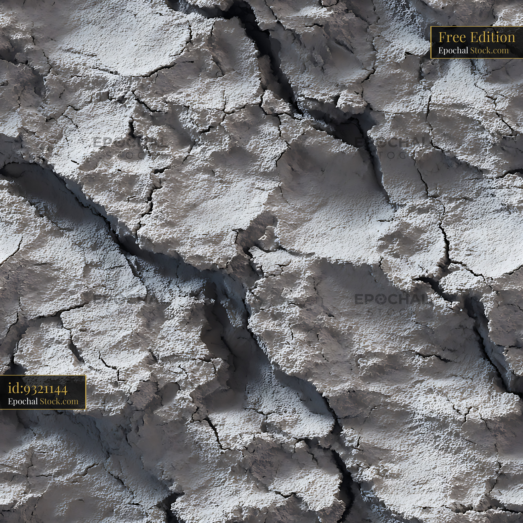 Realistic Cracked Earth Texture Seamless Pattern - stock photo