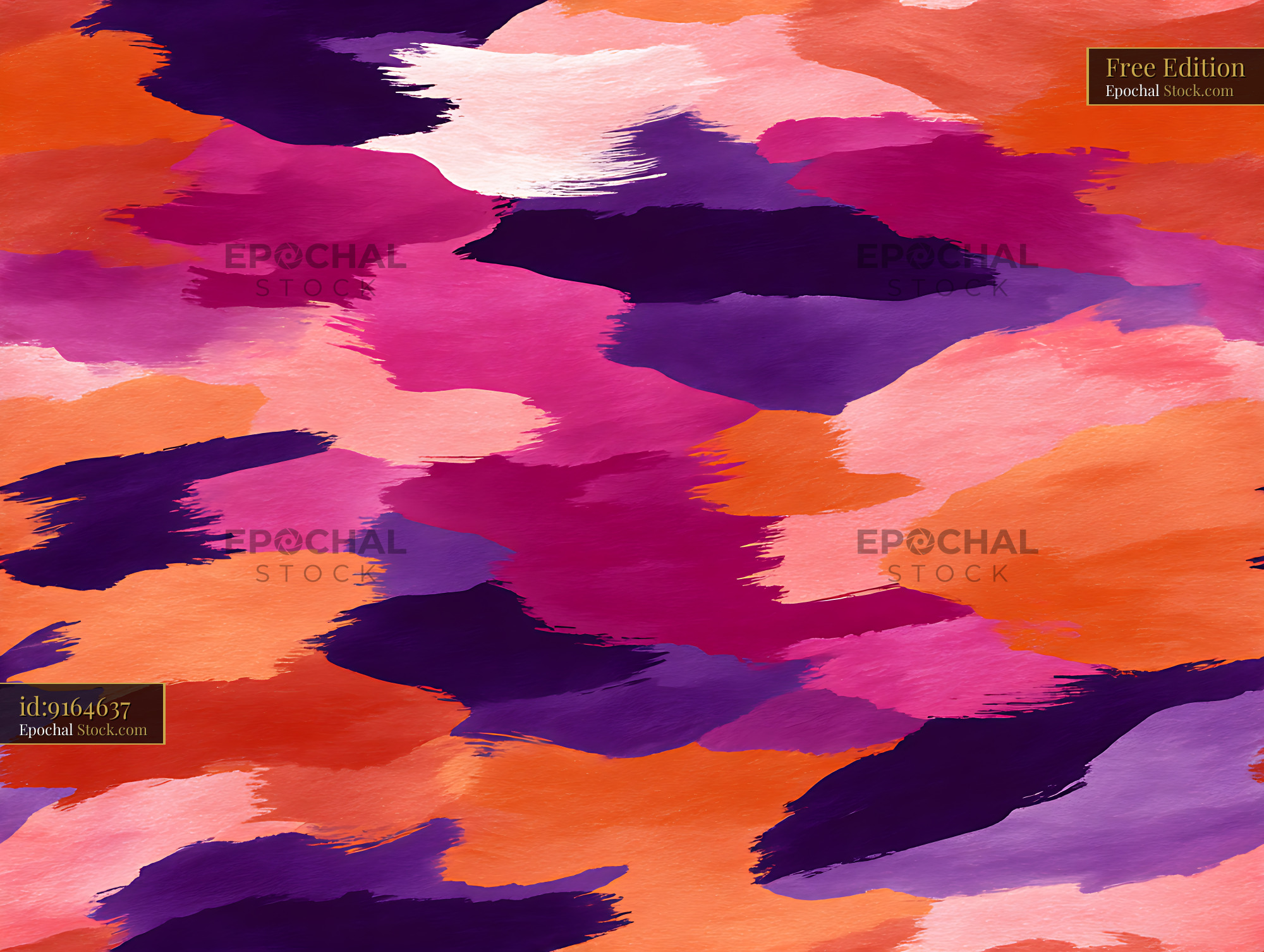 Magenta Orange Bold Brushstroke Seamless Pattern - stock photo