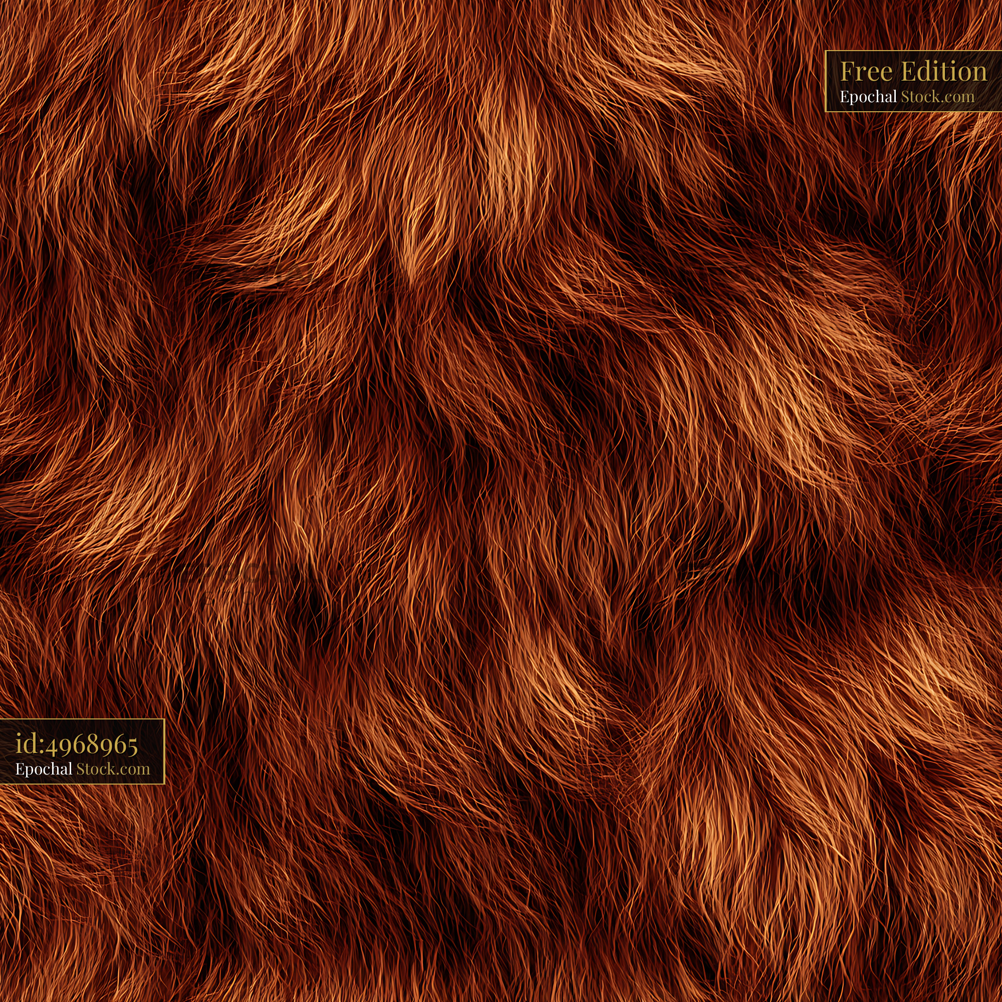 Copper Brown Shaggy Animal Fur Seamless Pattern - stock photo