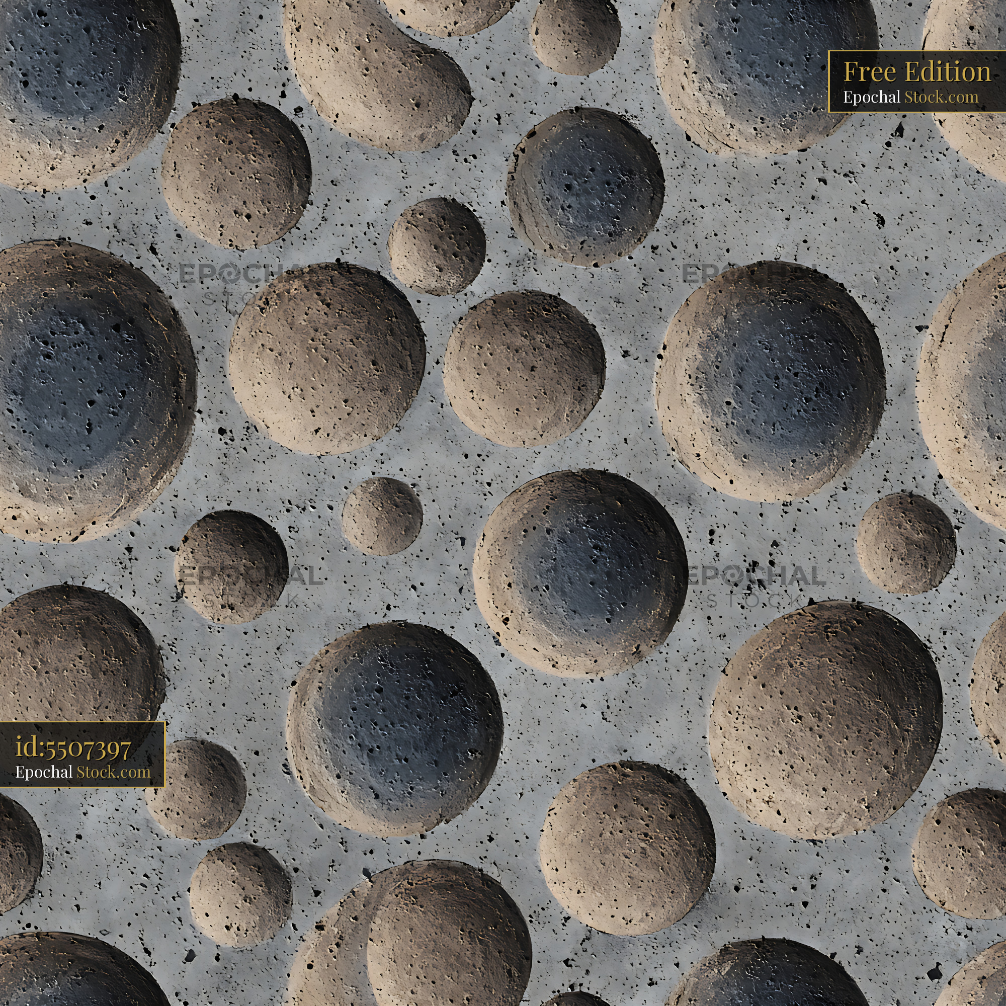 Industrial Concrete Bubble Craters Seamless Patter - stock photo