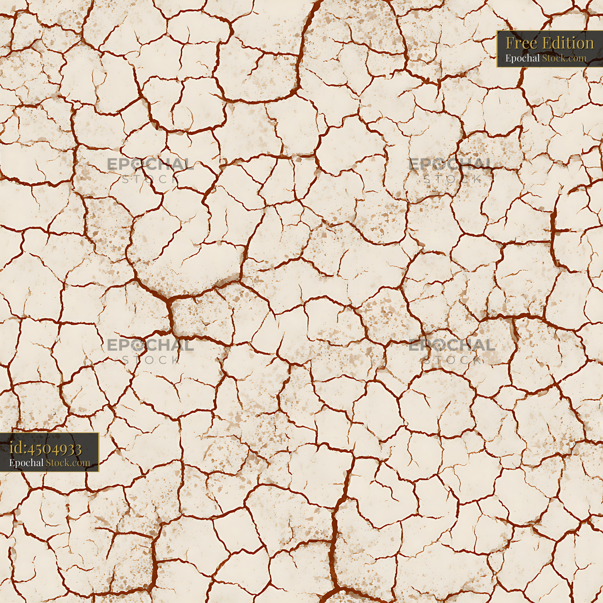 Cracked Desert Ground and Dry Mud Seamless Pattern - stock photo
