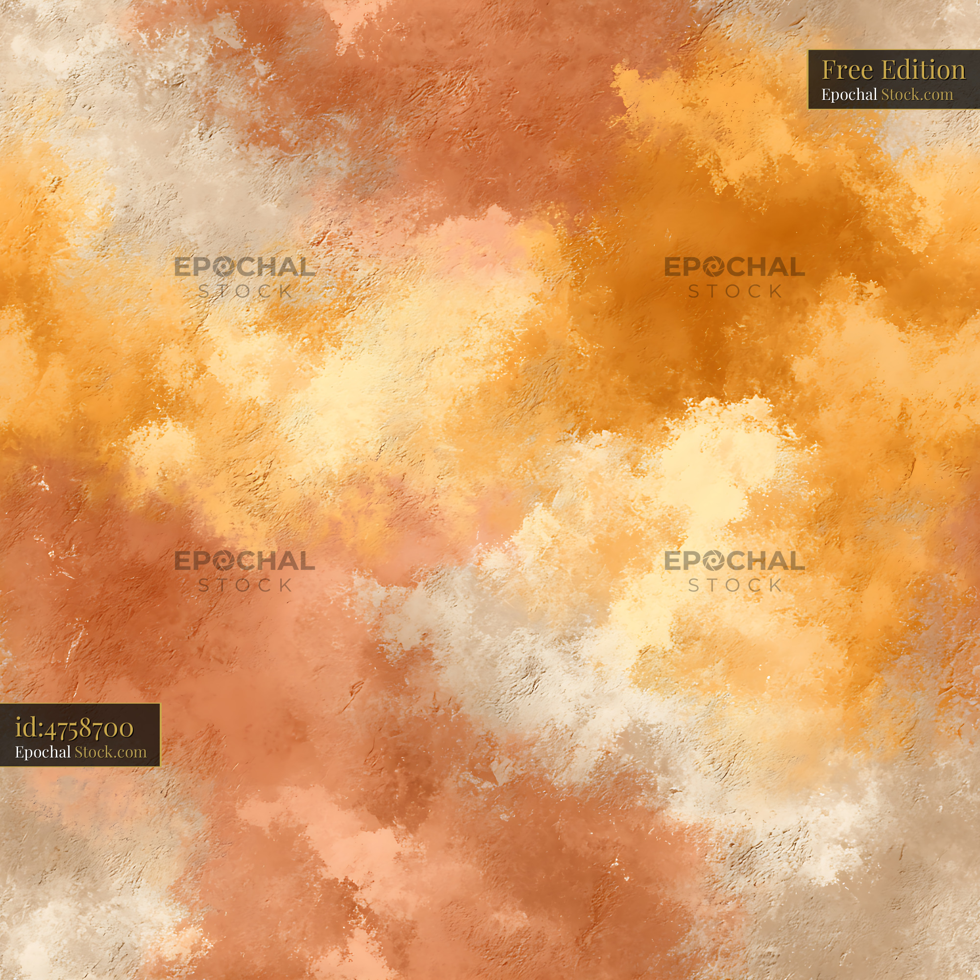 Earthy Ochre Plaster Texture Seamless Pattern - stock photo