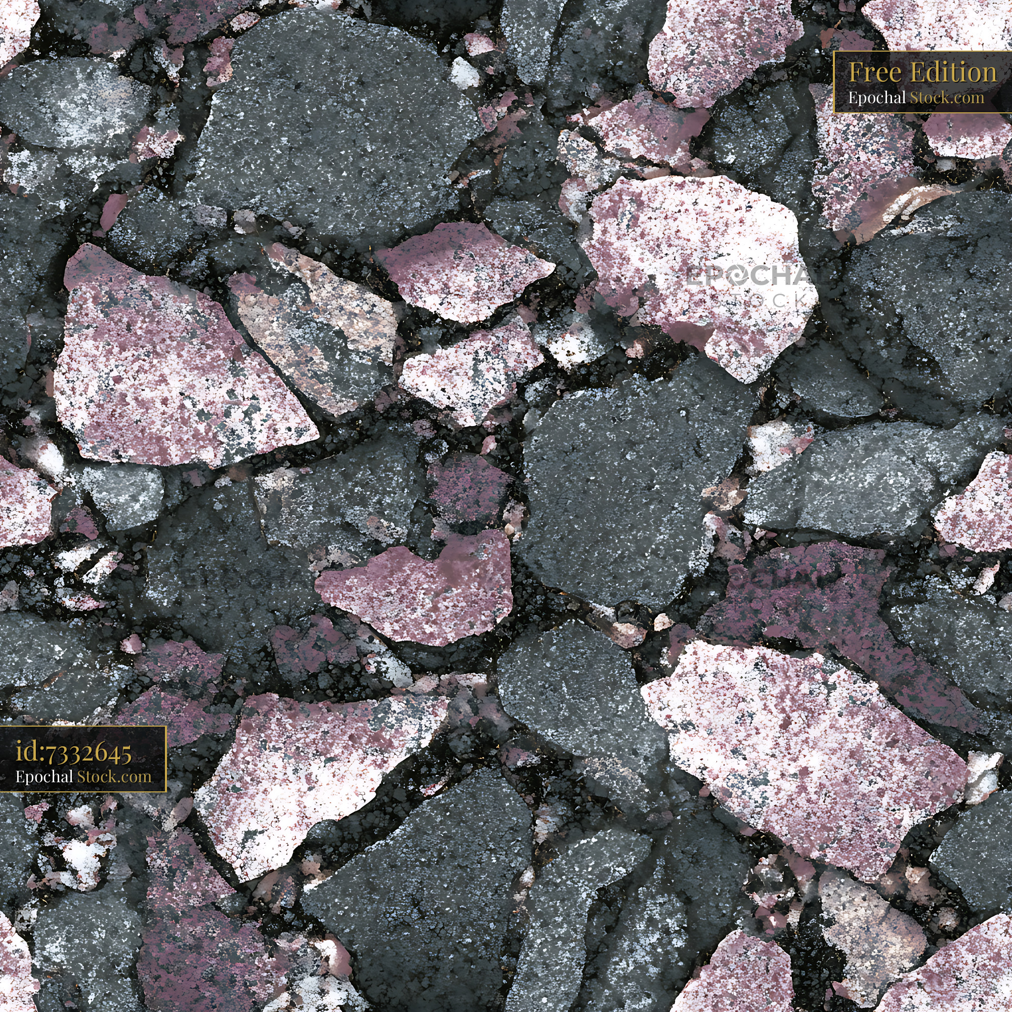 Gritty Mineral Stone and Rubble Seamless Pattern - stock photo