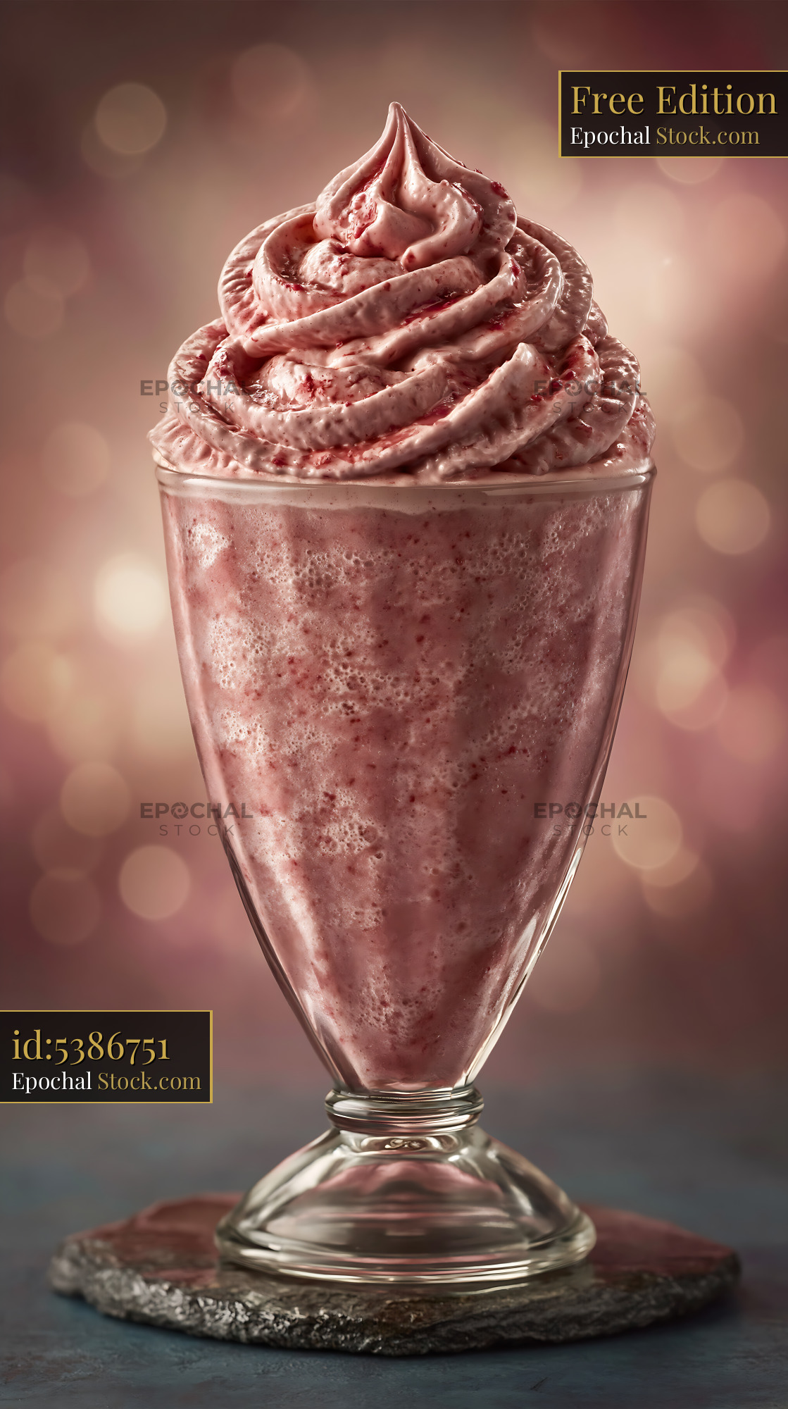 Plum wine cream milkshake in a glass with whipped topping - stock photo
