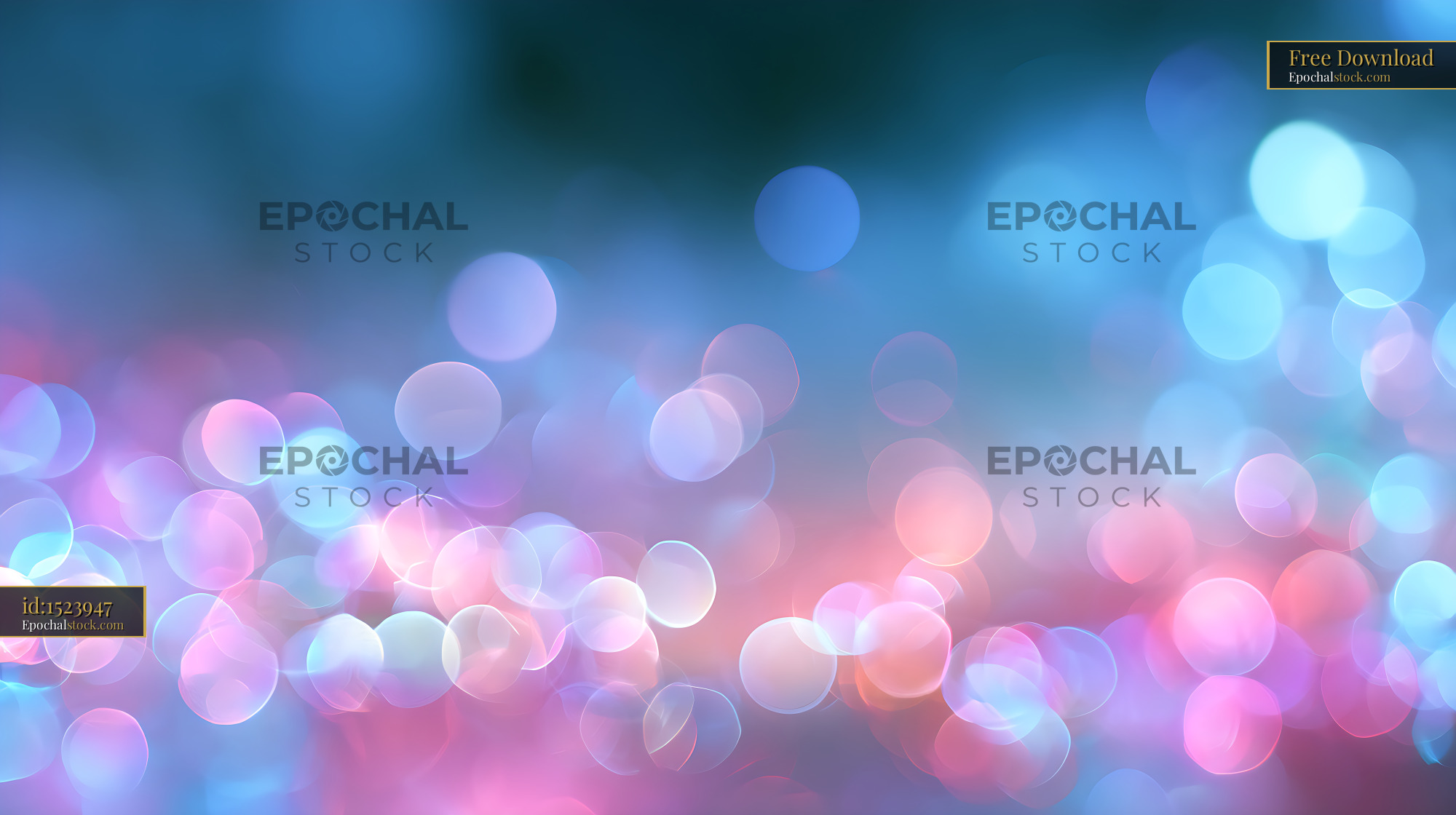 Watermarked full-resolution preview of Dreamy colorful bokeh lights in pastel tones