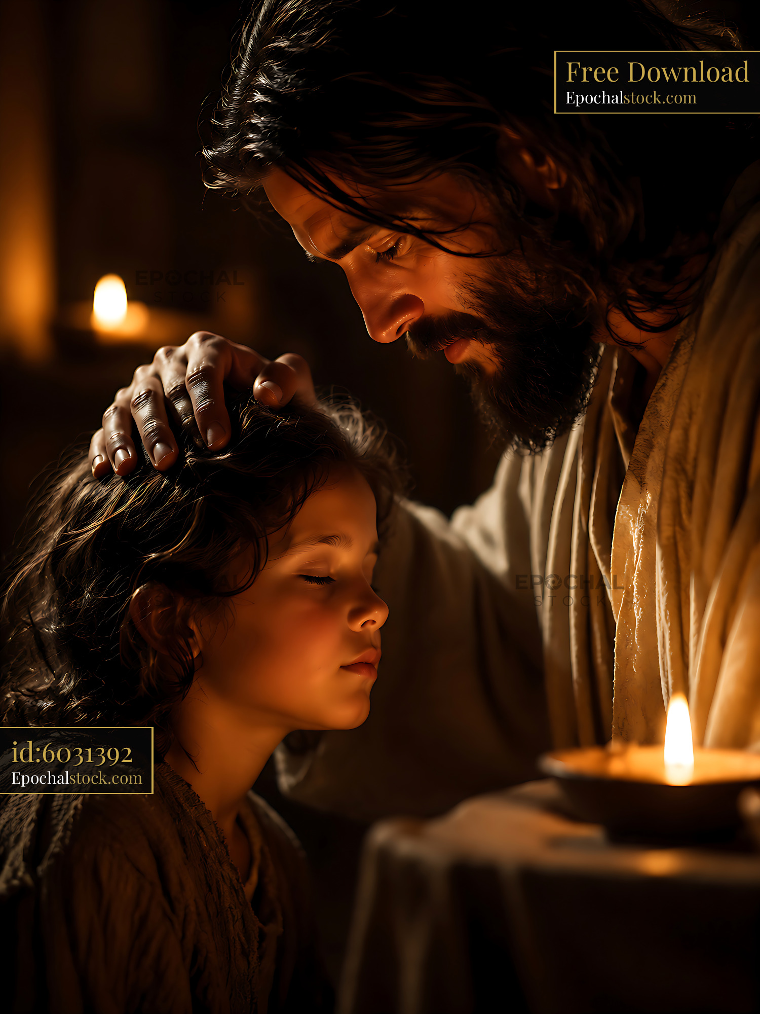 Watermarked full-resolution preview of Moment of connection between man and child