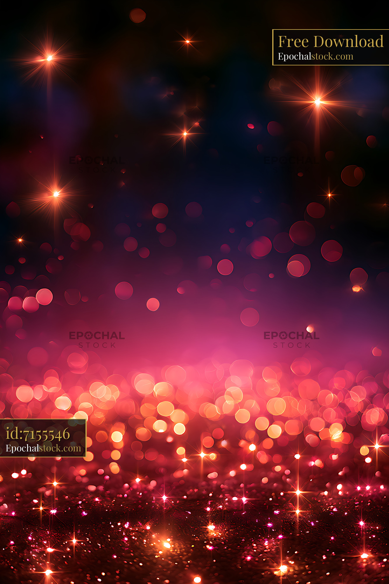 Watermarked full-resolution preview of Glowing red bokeh lights with sparkling reflections
