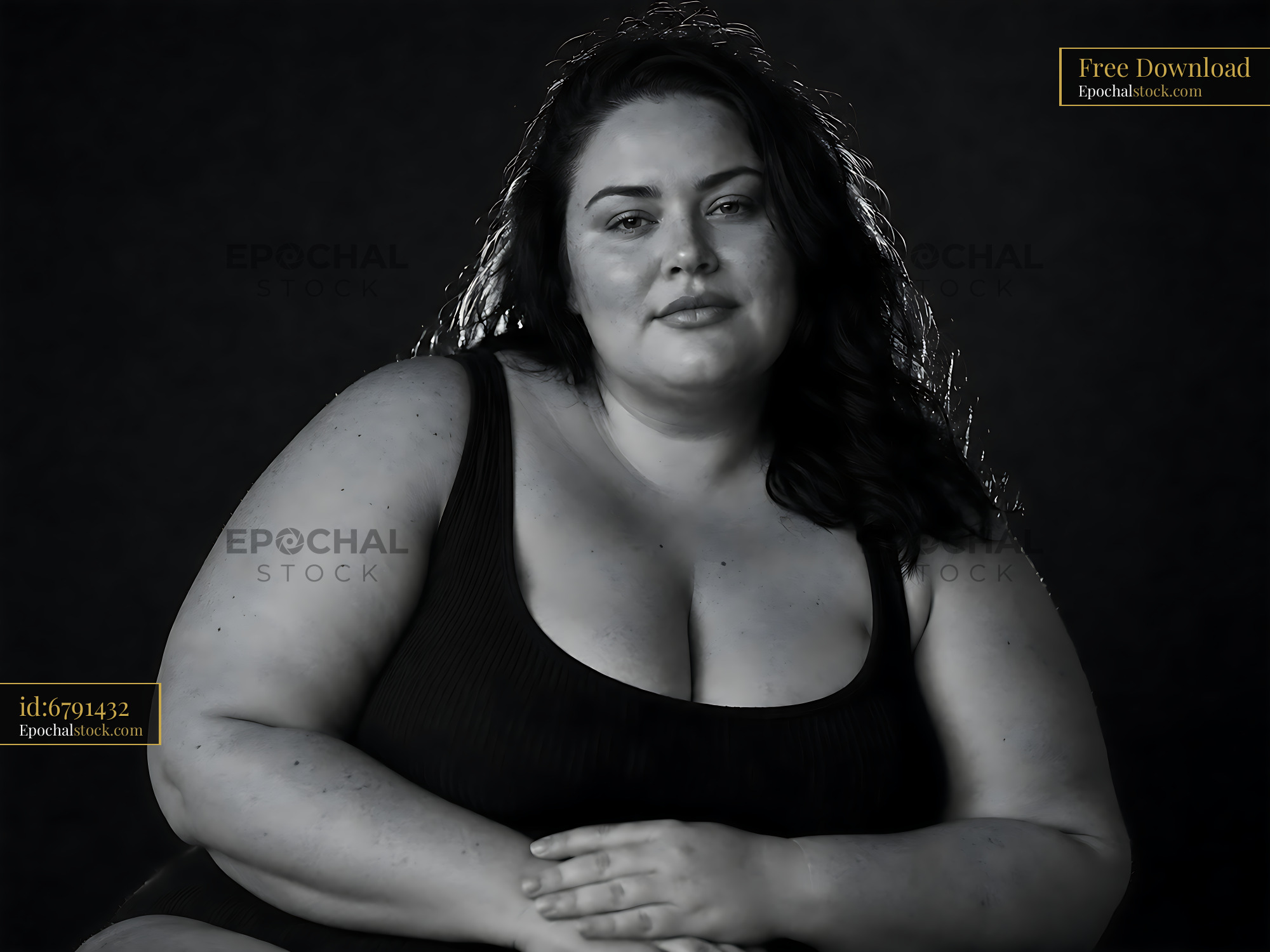 Woman With Curly Hair Sitting Against Dark Background — stock example for Seedream 4.5 cost control