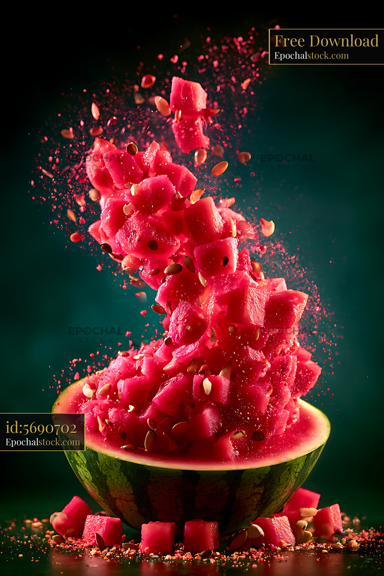 Watermarked full-resolution preview of Vivid Watermelon Fruit Explosion Still Life