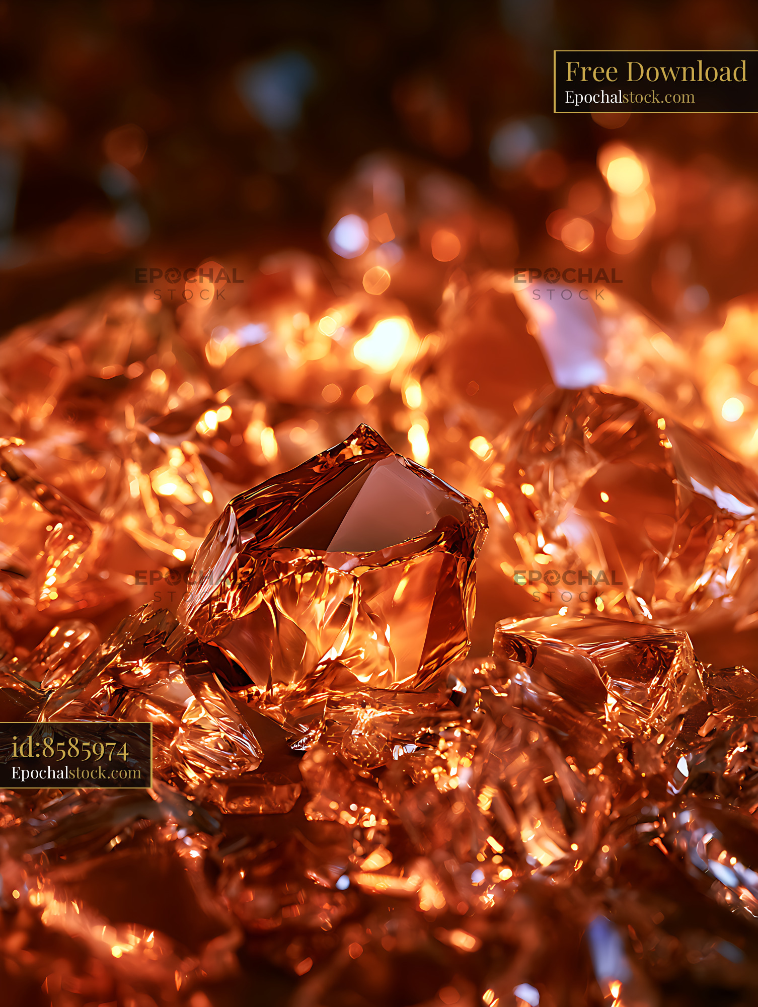 Watermarked full-resolution preview of Abstract glowing amber crystal texture