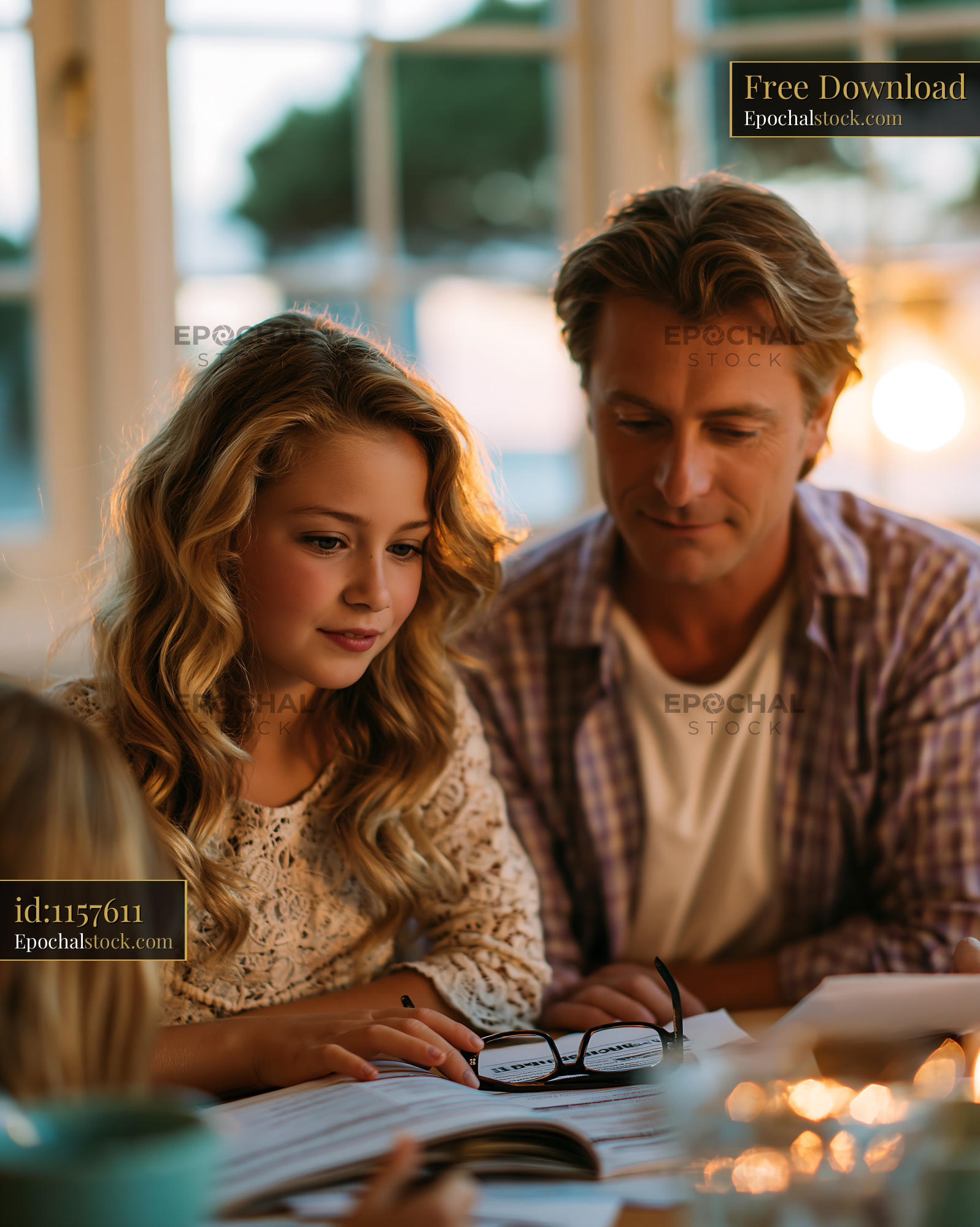 Family Comparing Insurance Offers Together in a Cozy Home Setting - stock photo
