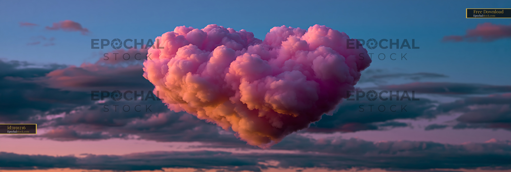 Watermarked full-resolution preview of Large pink and purple storm cloud in a sunset sky