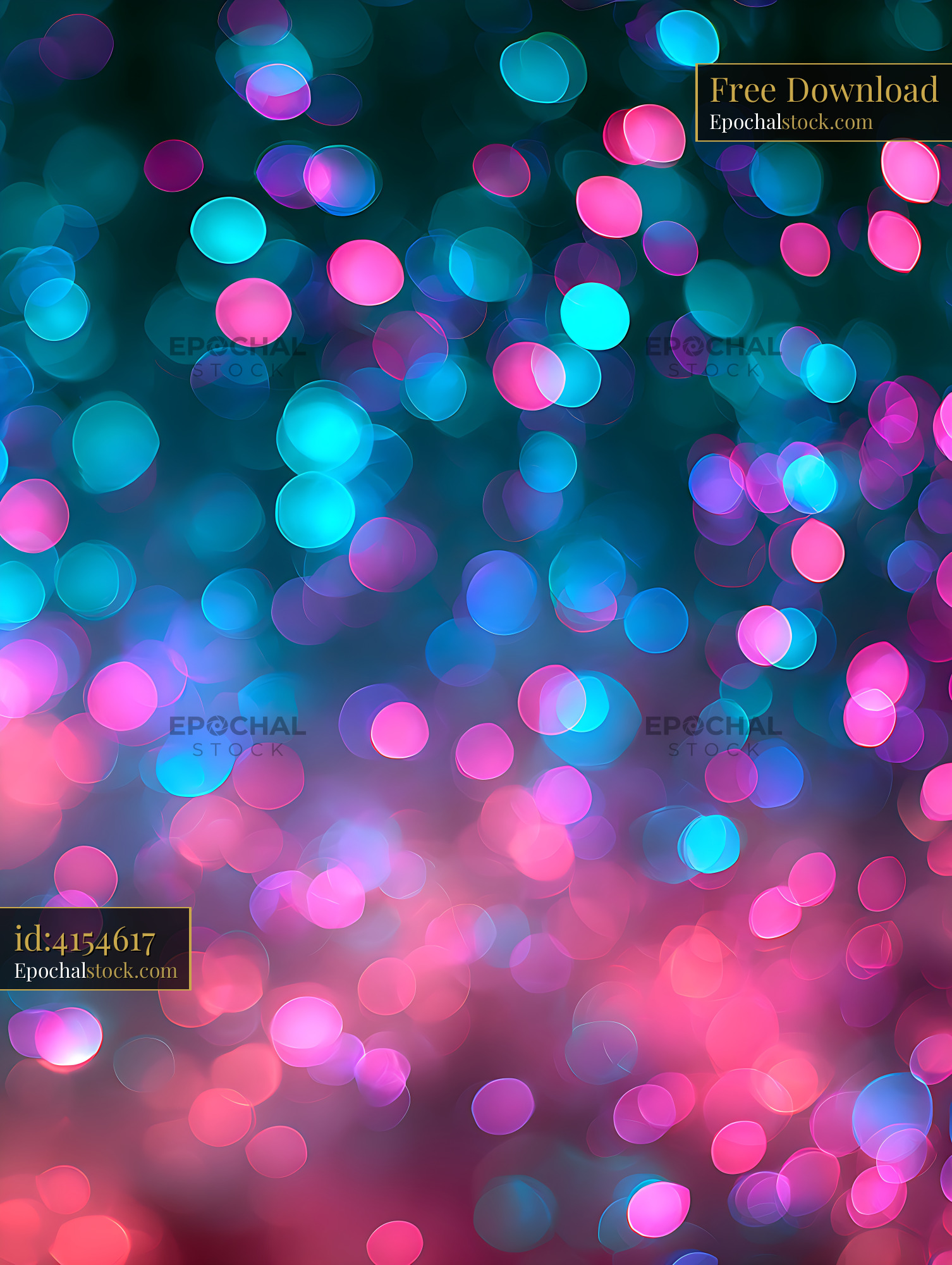 Watermarked full-resolution preview of Colorful bokeh lights create a vibrant background scene
