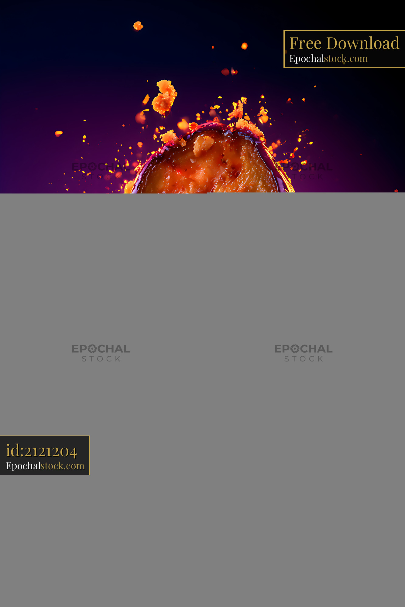 Watermarked full-resolution preview of Sliced eggplant stack with crumbs and vivid dramatic lighting