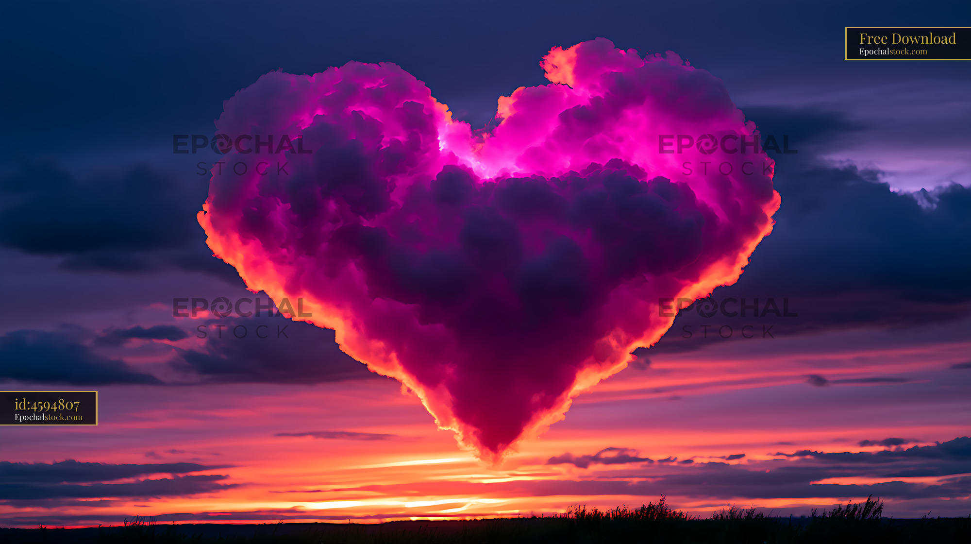 Watermarked full-resolution preview of Vivid purple cloud formation during sunset