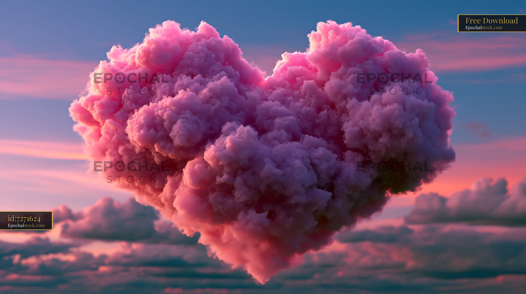 Watermarked full-resolution preview of Pink and purple cloudscape at sunset
