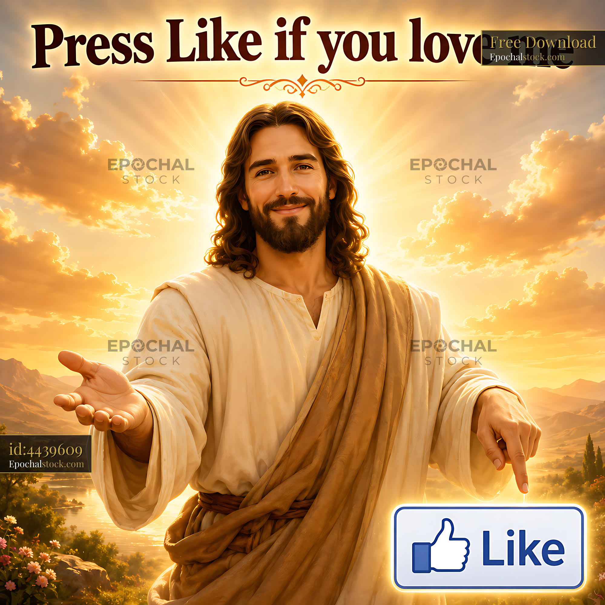 Watermarked full-resolution preview of Figure with outstretched hand in a landscape setting
