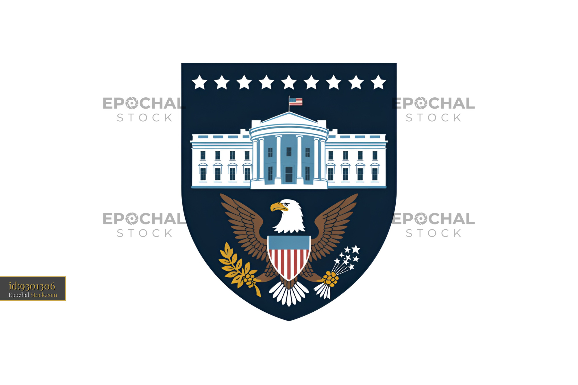 Seal of the president of the united states with white house Premium Stock Photo