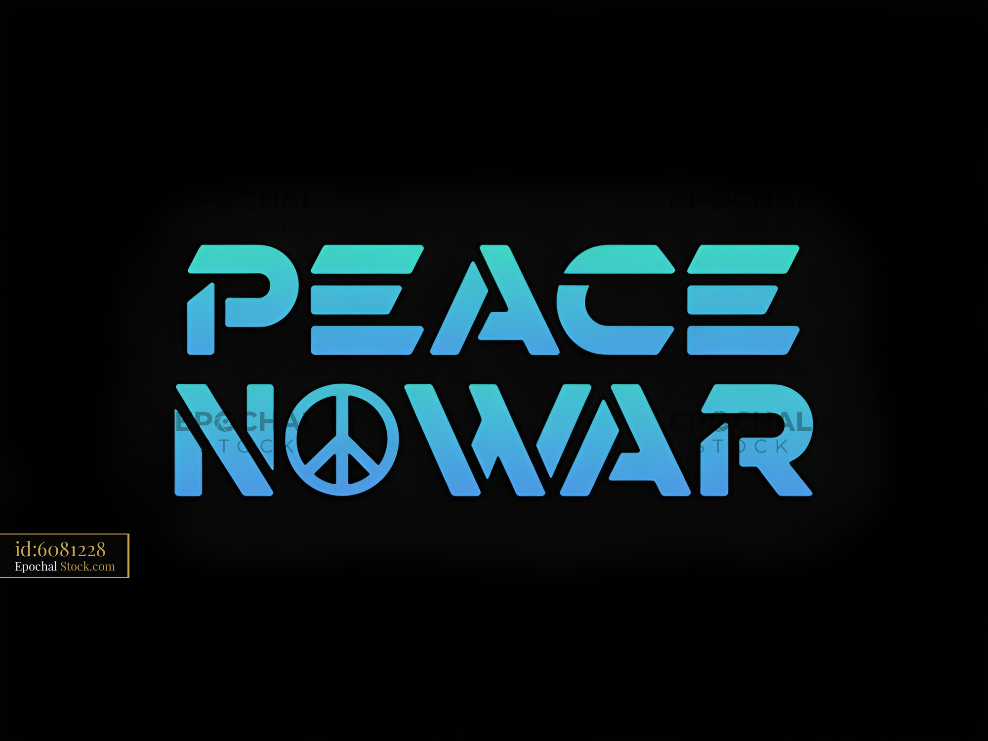 Message of peace and no war displayed on a black background Premium Stock Photo