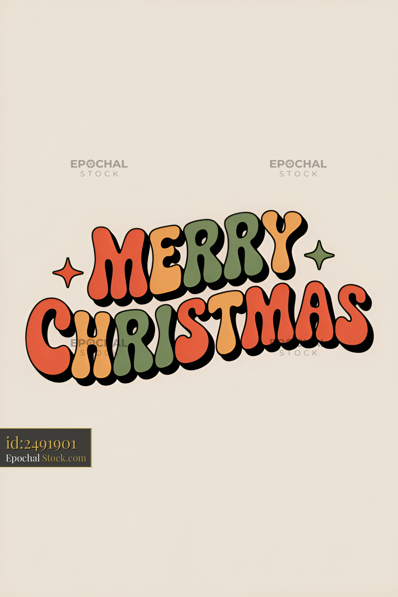Colorful Merry Christmas greeting for festive cheer Premium Stock Image