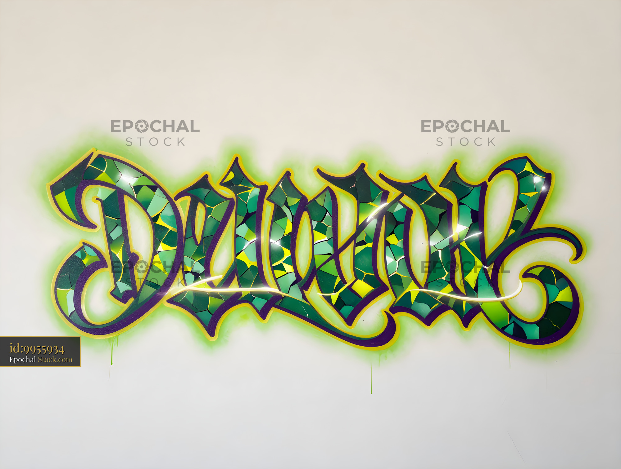 Colorful graffiti on a wall featuring bold lettering style Premium Stock Photo