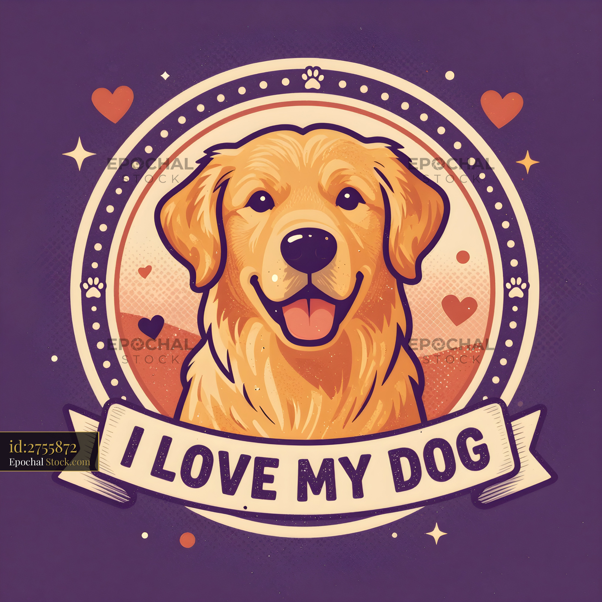 People show love for pets in art of a golden retriever Premium Stock Image