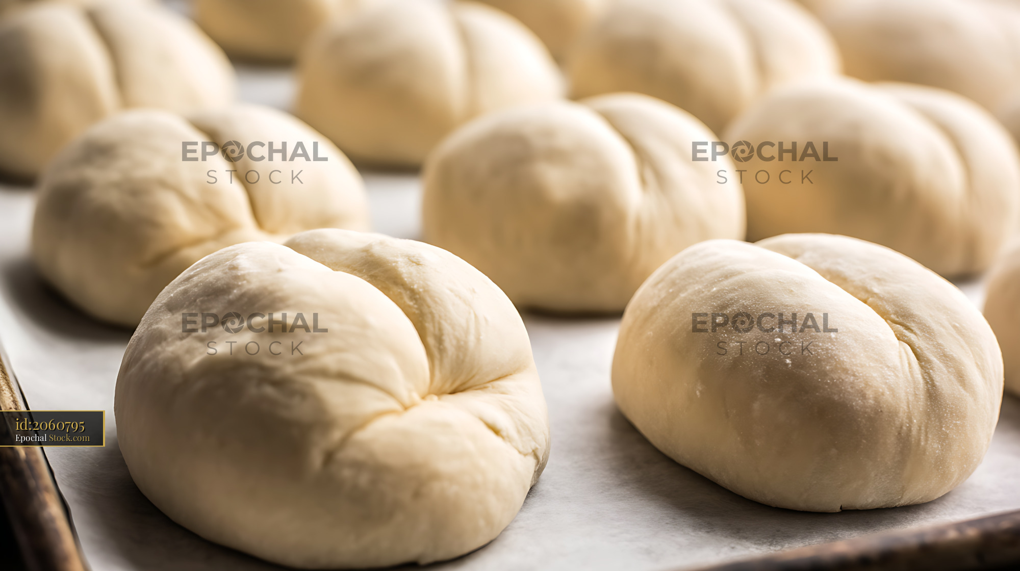 Bierocks Fresh from Oven, Golden Artisan Bread Rolls on Parchment - stock photo