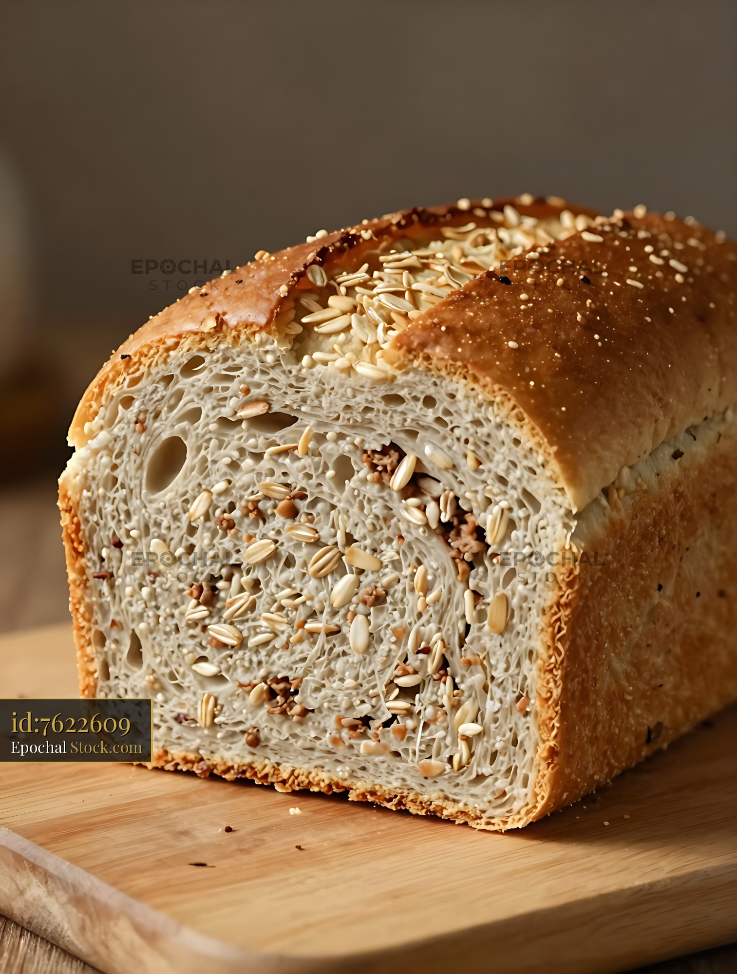 Seeded Goetta Bread Loaf Sliced Fresh - stock photo