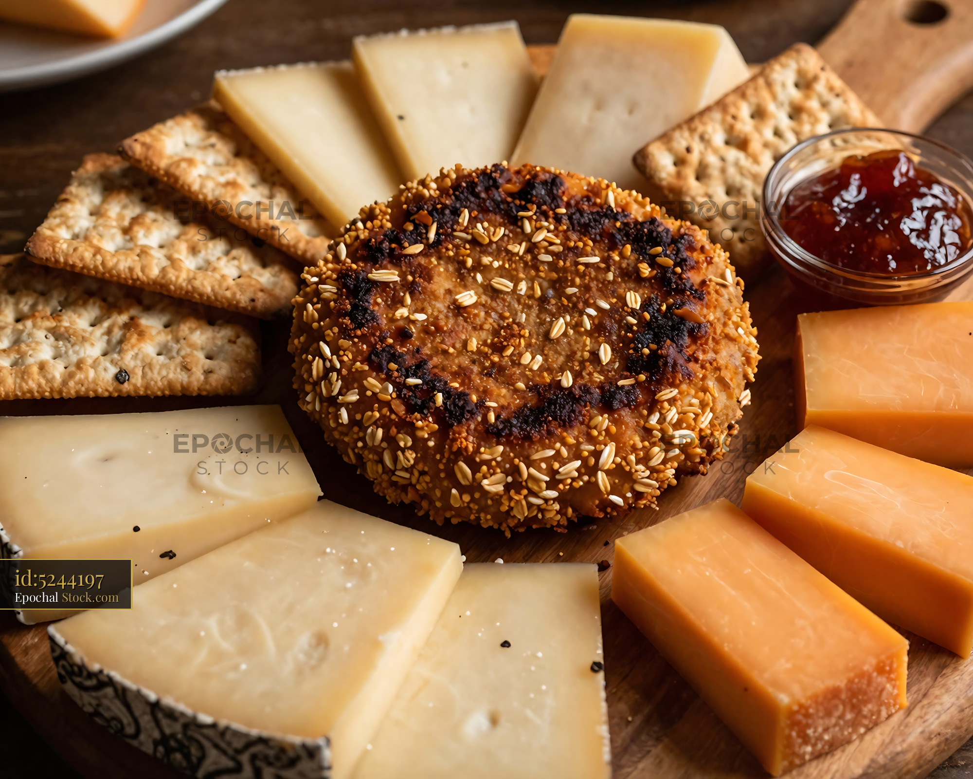 Goetta Charcuterie with Cheese and Crackers - stock photo