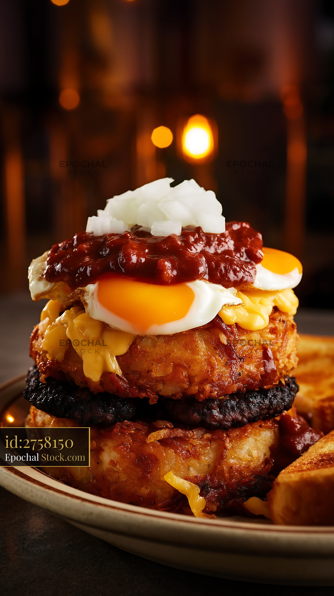 St. Louis Slinger Gourmet: Fried Potato Stack - stock photo