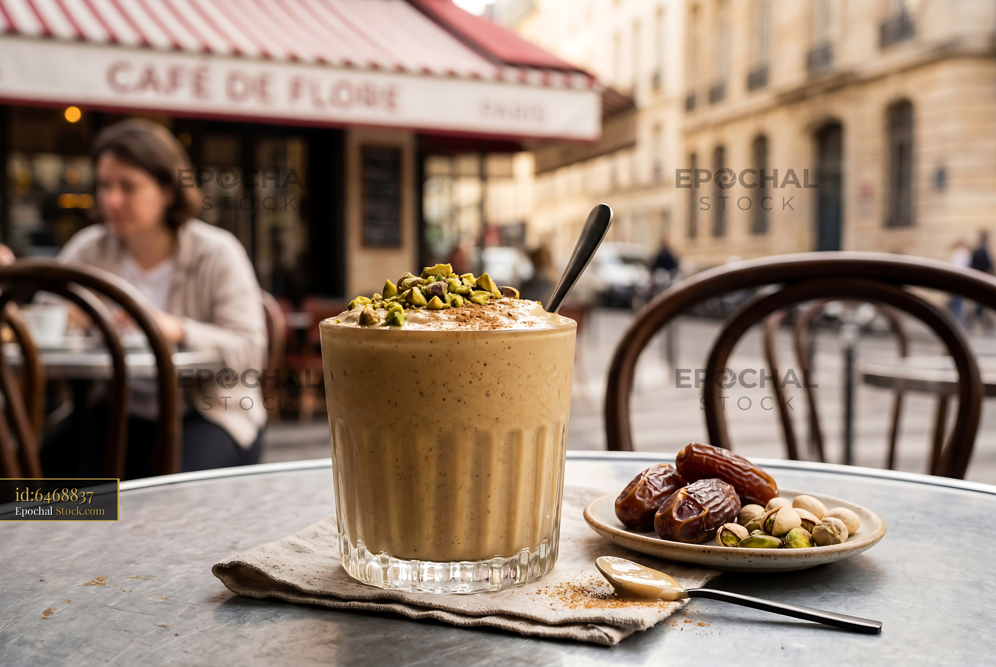 Tahini Date Shake at Parisian Caf? - stock photo